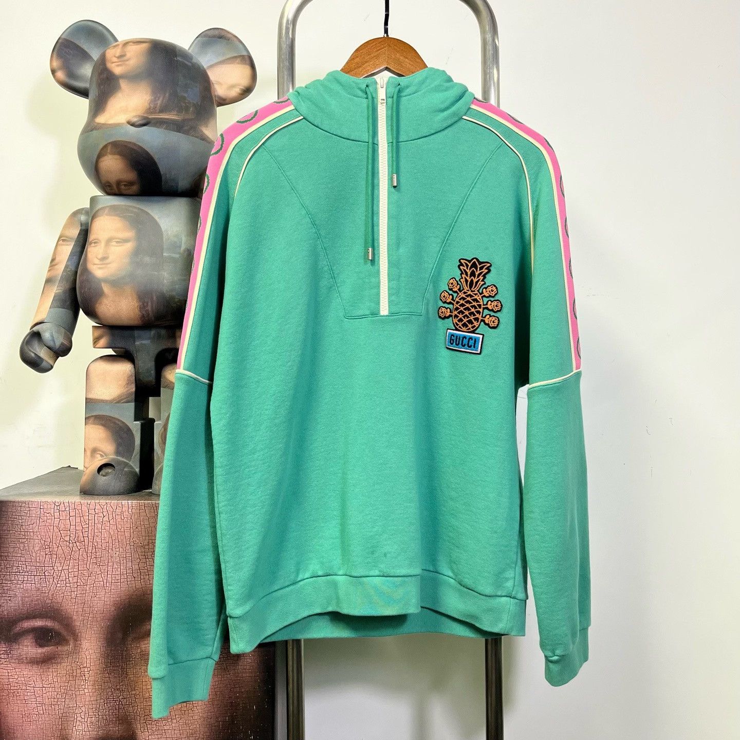 Gucci Gucci Pineapple Logo Half-Zip Hoodie Size M Size US M / EU 48-50 / 2 - 1 Thumbnail