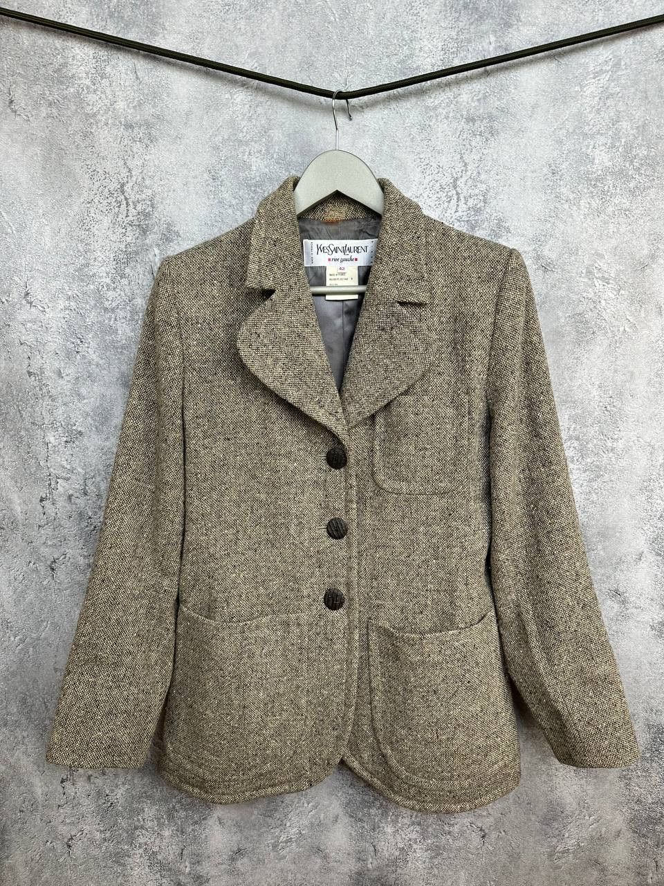 Yves Saint Laurent Yves Saint Laurent Rive Gauche 70s Wool Tweed Blazer Jacket Size M / US 6-8 / IT 42-44 - 1 Thumbnail