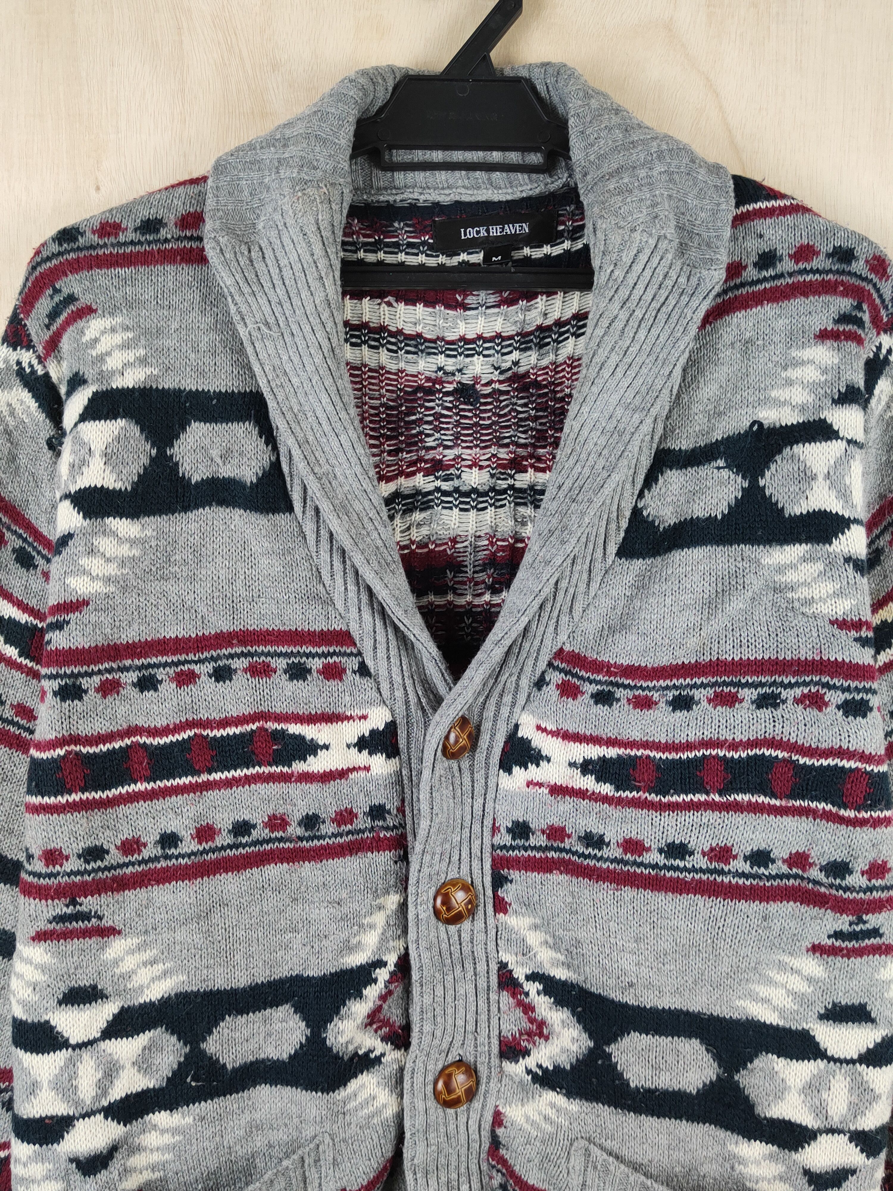 Vintage Lock Heaven Dark Gray Knitwear Cardigan #S2484 Size US M / EU 48-50 / 2 - 2 Thumbnail