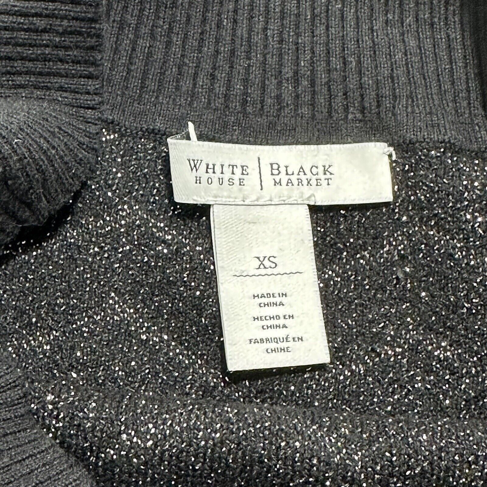 White House Black Market White House Black Market XS Mock Neck Glitter Zig Zag Dress Size XS / US 0-2 / IT 36-38 - 3 Thumbnail