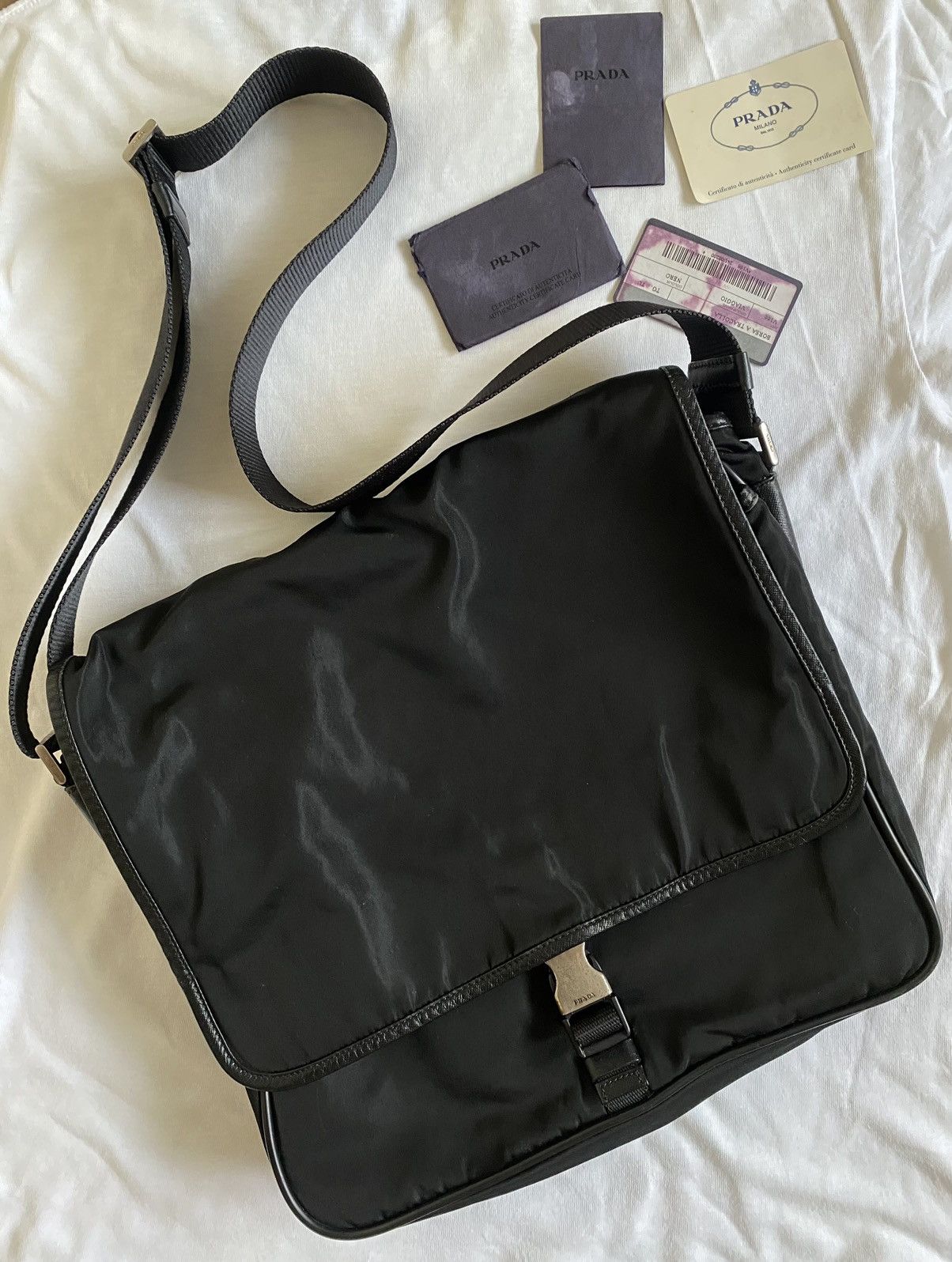image of Prada Borsa A Tracolla in Black, Men's