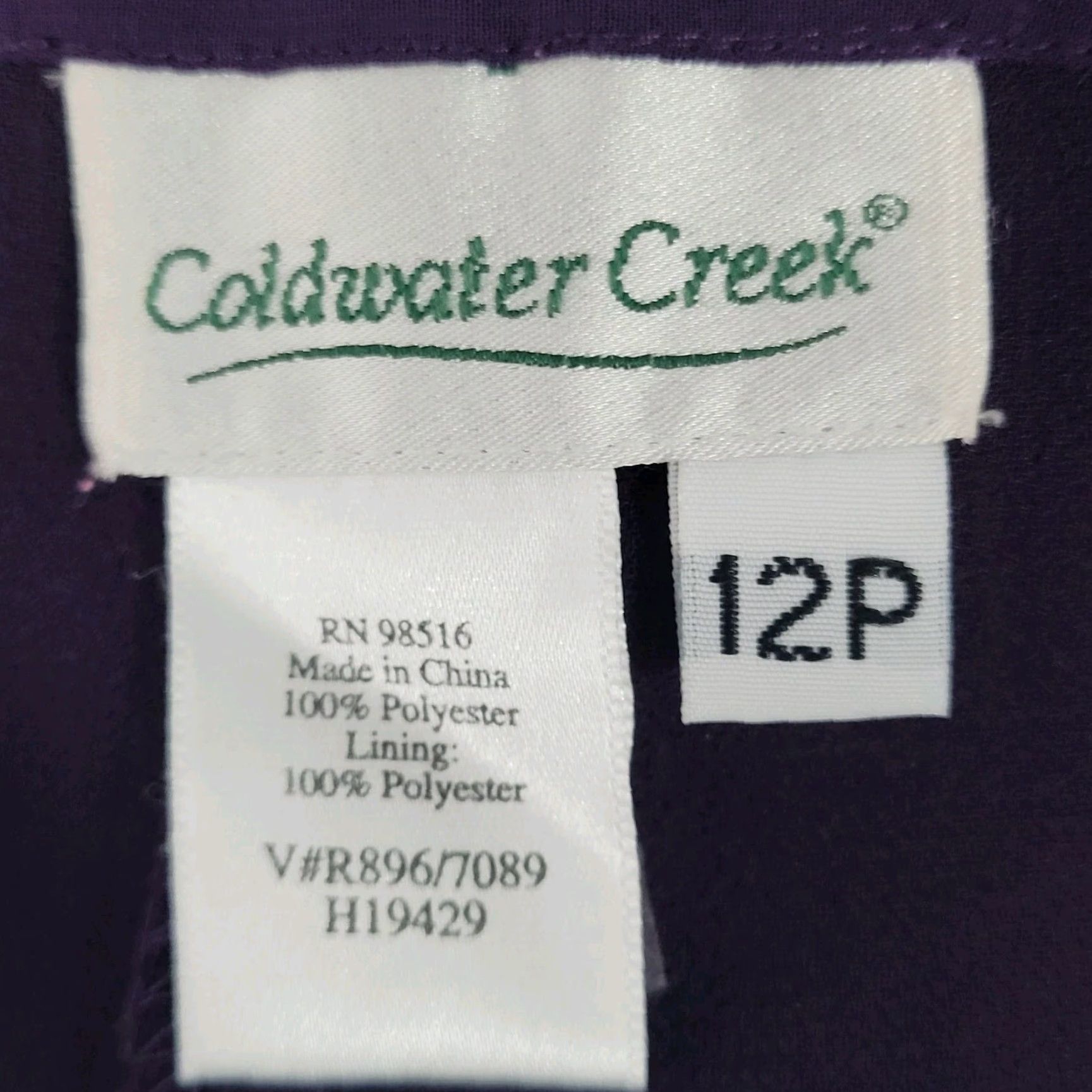 Coldwater Creek Coldwater Creek Pants Petite 12P Purple High Rise Wide Leg Side Slits Size 34" / US 12 / IT 48 - 3 Thumbnail