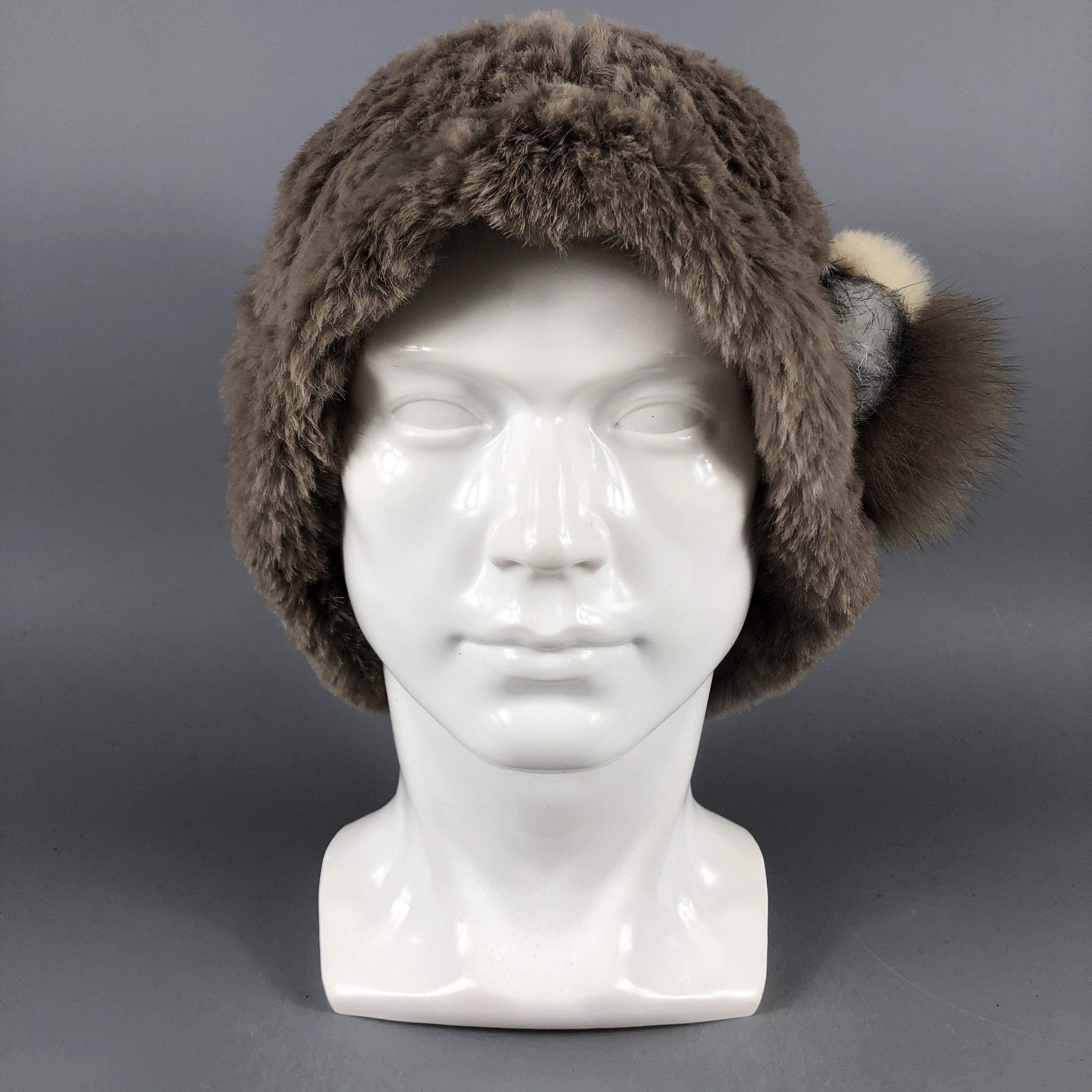 Japanese Brand × Vintage Womens Faux Fur Beanie Snow Hat Snow Cap -D925 Size ONE SIZE - 1 Thumbnail