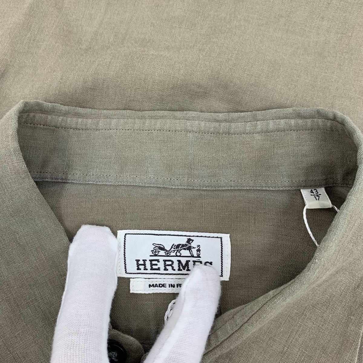 Hermes Hermes Linen Lapel Single-breasted Long Sleeve Shirt K26WX Size US XS / EU 42 / 0 - 9 Thumbnail