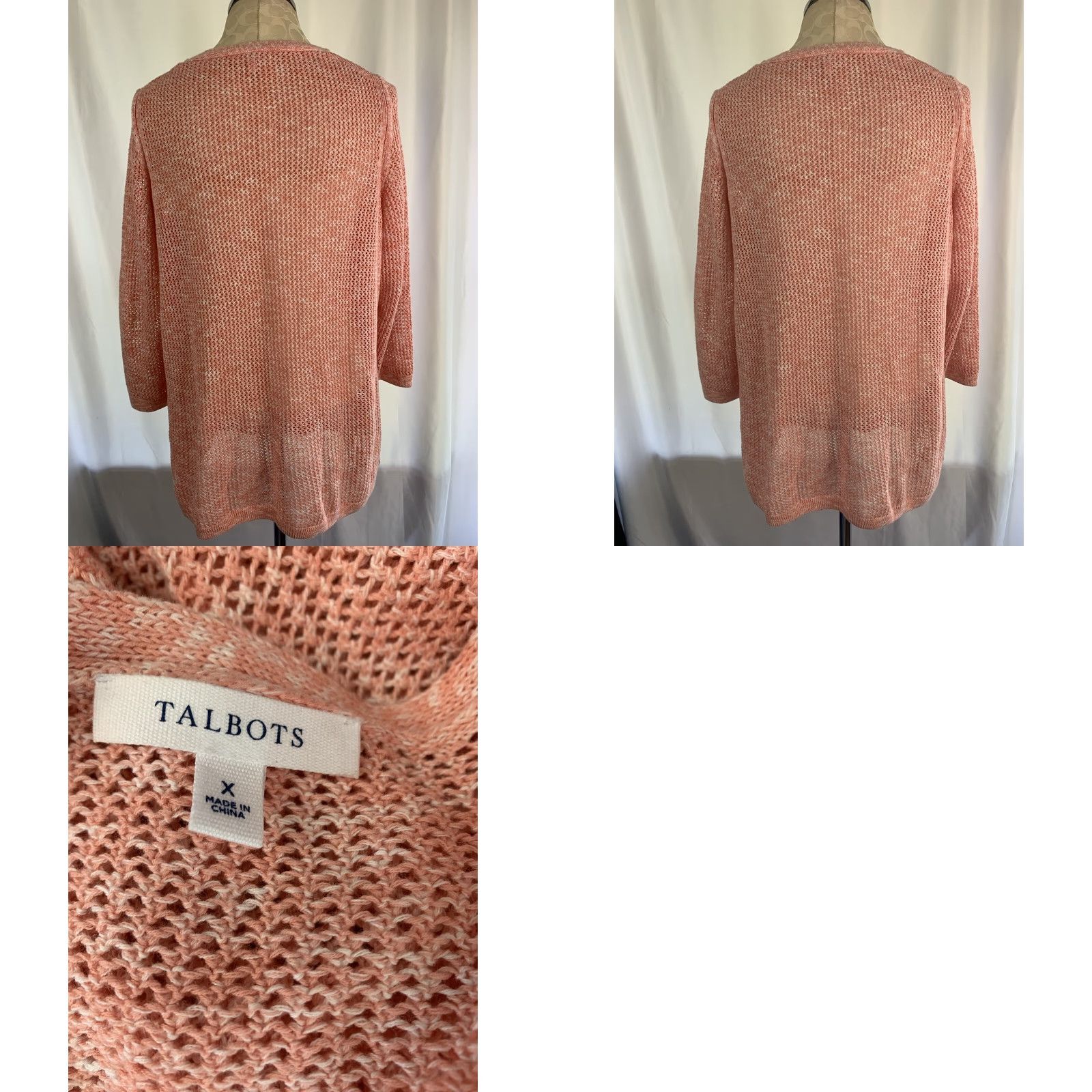 Talbots VINTAGE XL Talbots Pink Loose Knit Women's Sweater 100% Pima Cotton Pink Loose Knit Women's Sweater 100% Pima Cotton XL Talbots Womens Sweater Size XL / US 12-14 / IT 48-50 - 8 Thumbnail