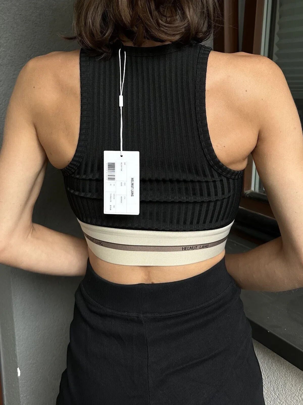 Helmut Lang NEW Helmut Lang Ribbed Crop Tank Top Womens Black Size XS Size XS / US 0-2 / IT 36-38 - 9 Thumbnail