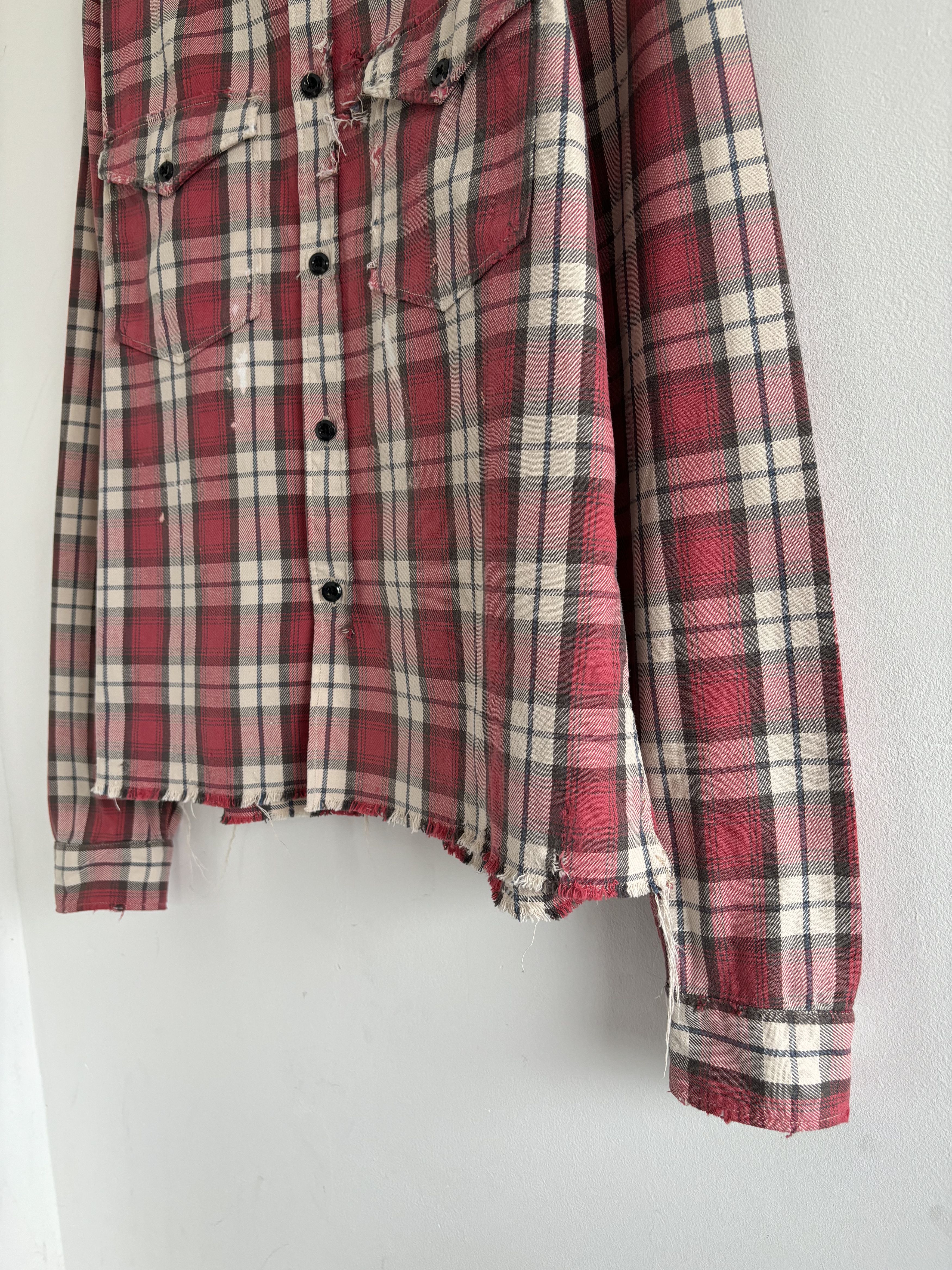 Polo Ralph Lauren Polo Ralph Lauren Checkered Distressed Red Cropped Shirt Size US M / EU 48-50 / 2 - 4 Thumbnail