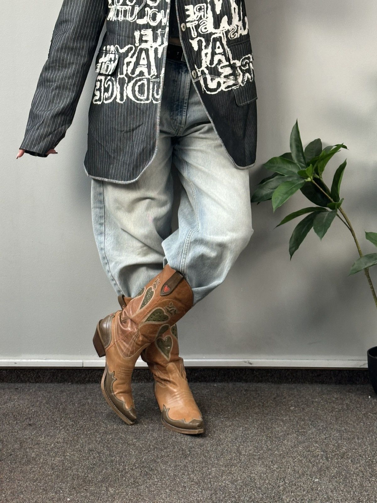 Cowboy Equipment × Leather × Vintage Vintage brown cowboy boots rare Size US 7 / IT 37 - 8 Thumbnail