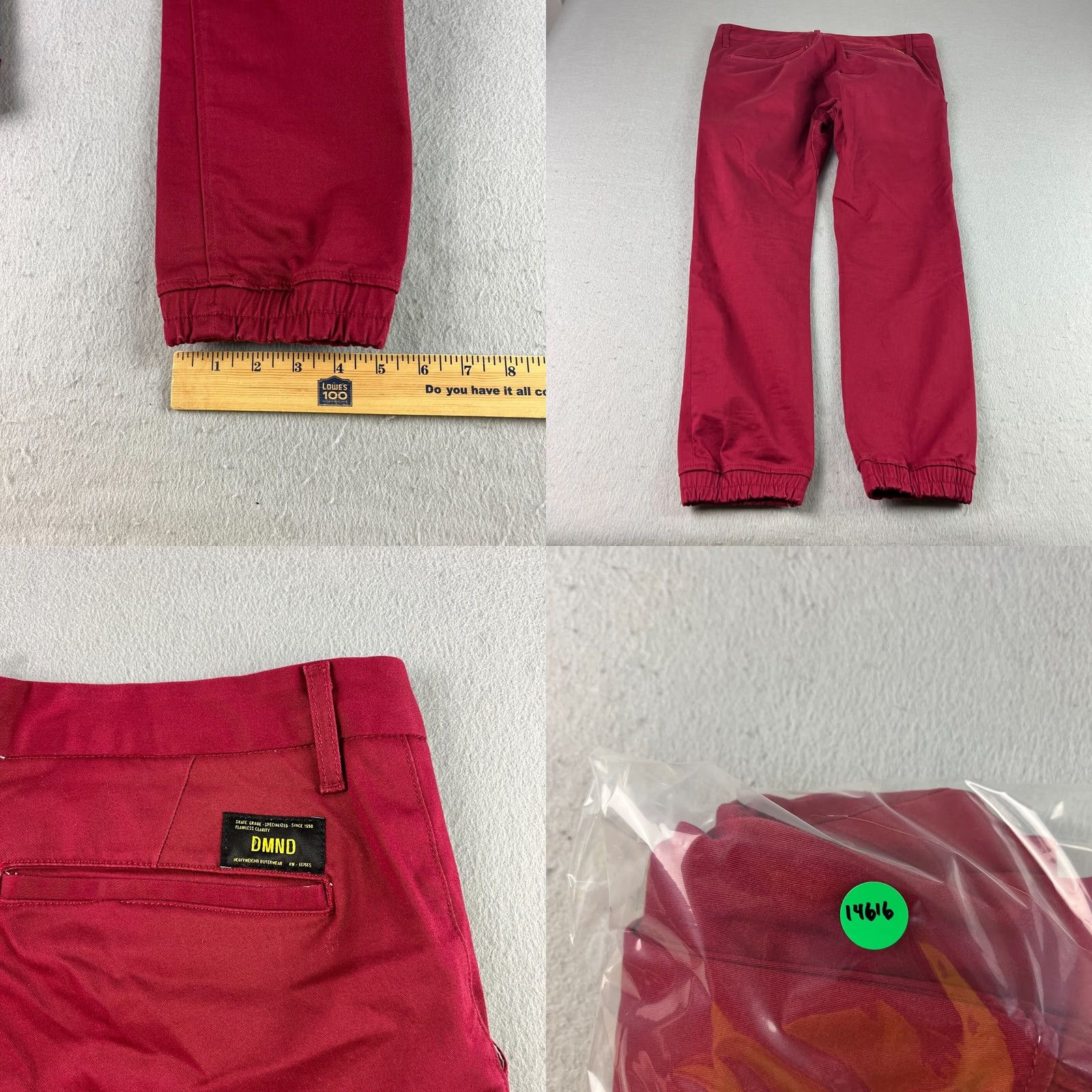Diamond Supply Co. Diamond Supply Co. Pants Slim Tapered Jogger Mens Size 32 34x29 Red Cotton Front Zip Logo Casual Pants Size US 32 / EU 48 - 8 Thumbnail