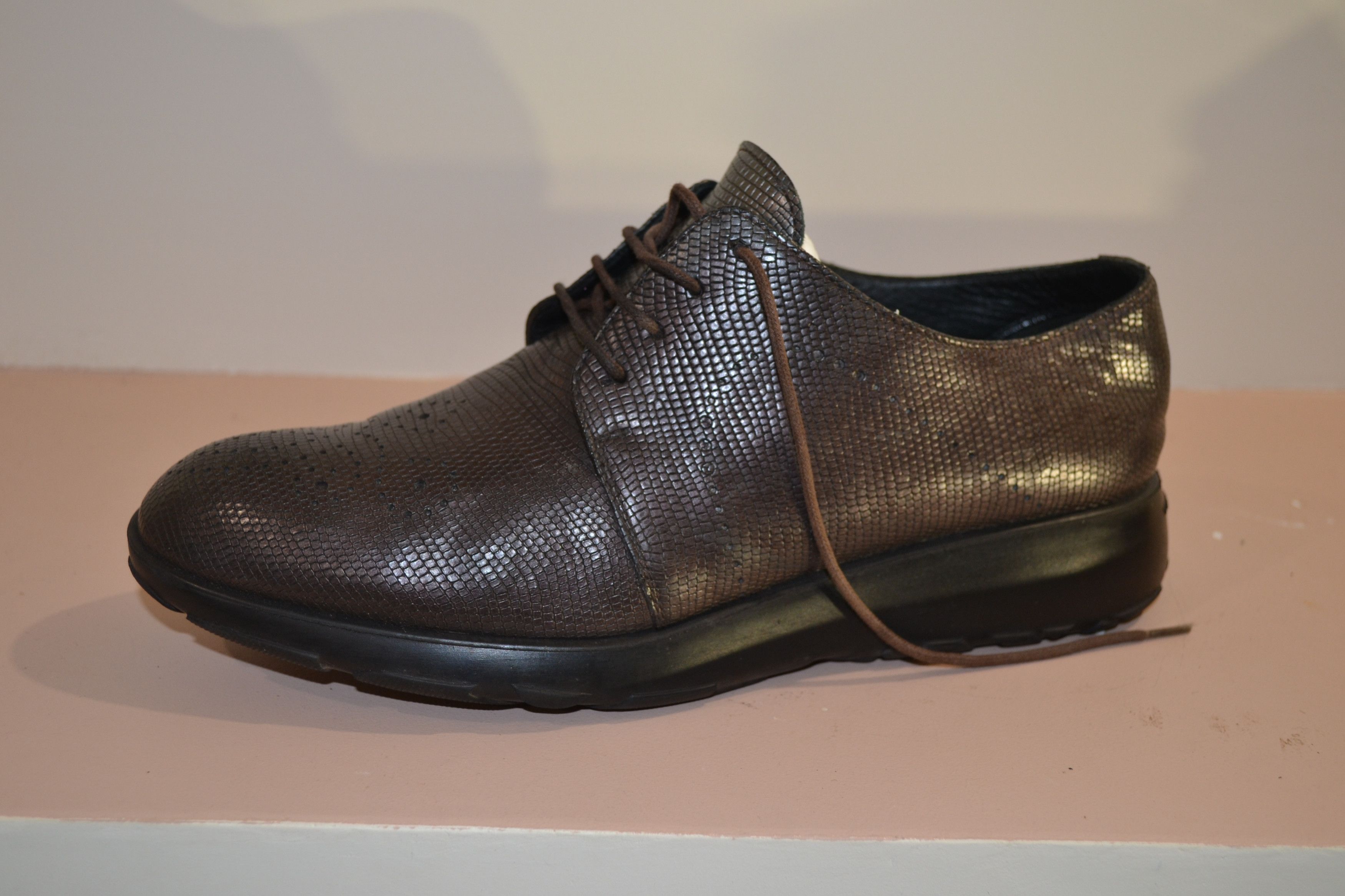 Fratelli Rossetti Fratelli Rossetti Textured Leather Oxford Shoes | Metallic Size US 7.5 / IT 37.5 - 4 Thumbnail