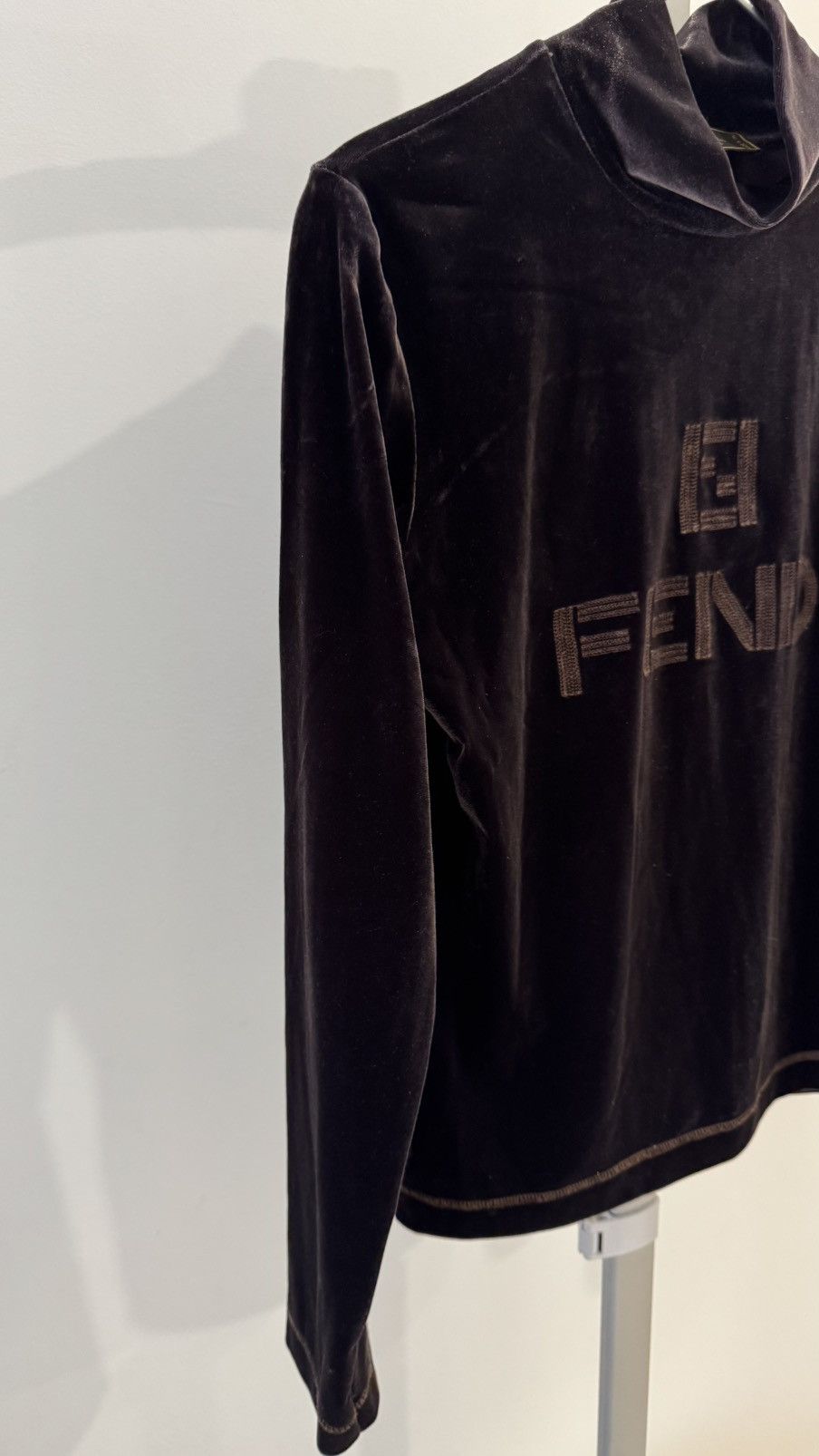 Fendi Vintage Fendi Velvet Turtleneck Size S / US 4 / IT 40 - 4 Thumbnail