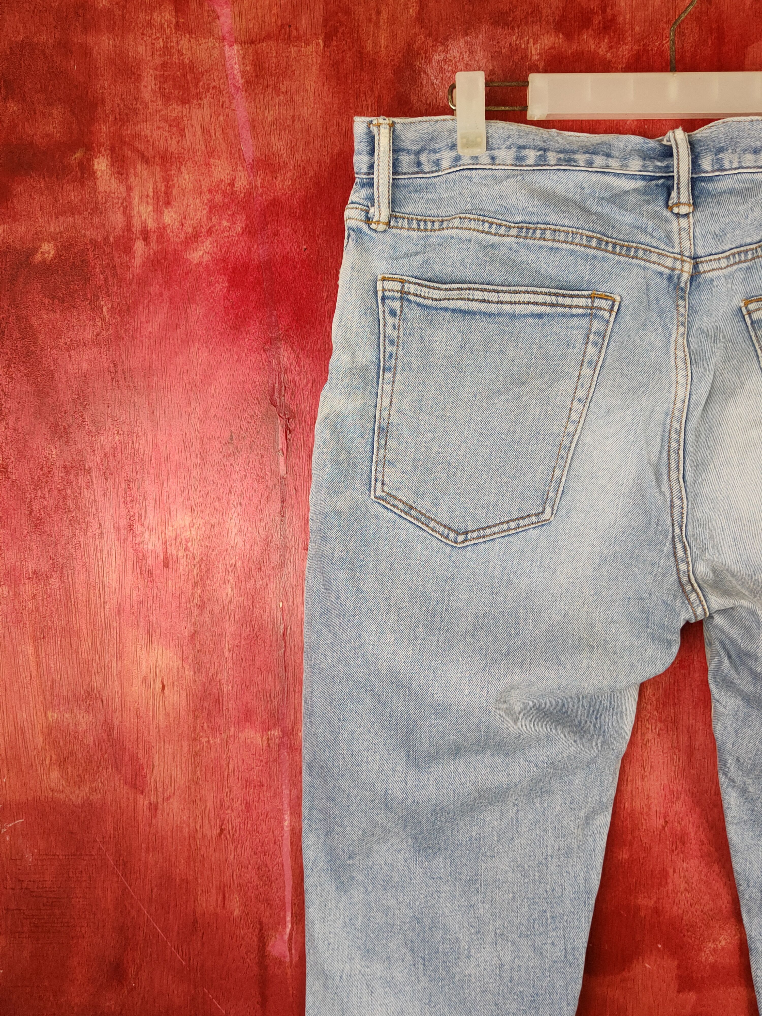 Gap Gap Blue Faded Distressed Ripped Slim Stretch Jeans #S1680 Size US 34 / EU 50 - 8 Thumbnail