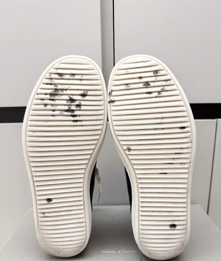 Rick Owens Rick Owens mainline black & white low-top, pebbled leather Size US 7 / EU 40 - 7 Thumbnail
