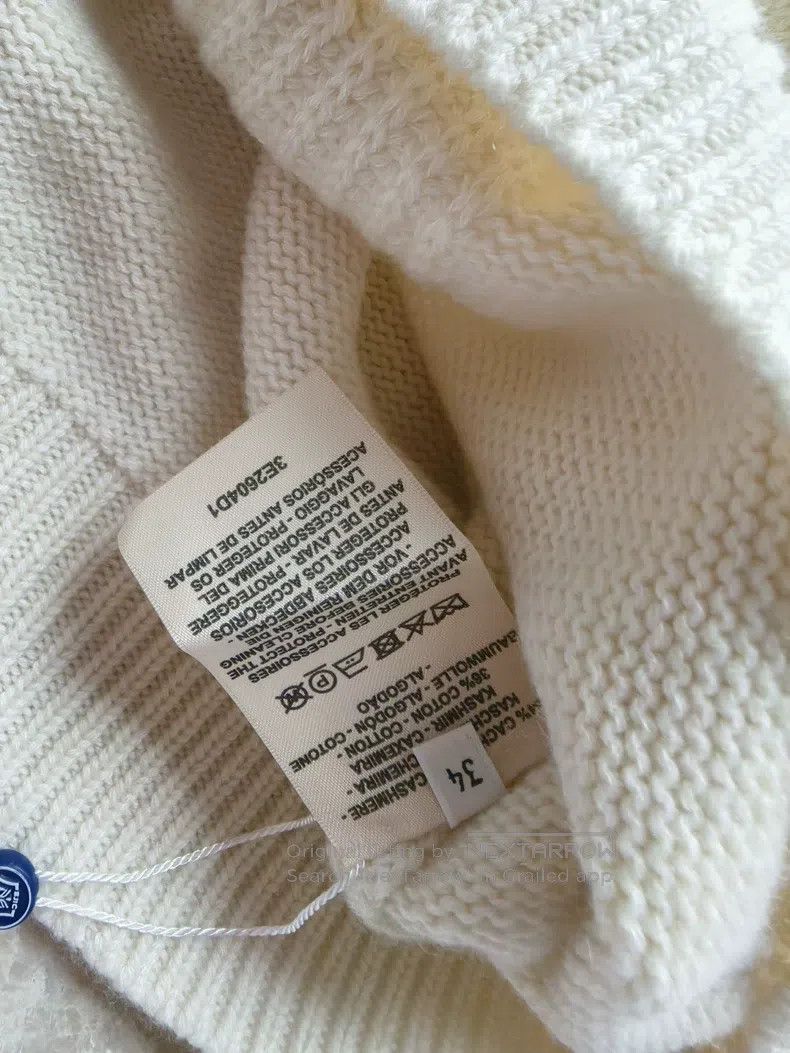 Hermes Hermes Women's Knit Sweater, Beige, 64% Cashmere + 36% Cot Size XXS / US 00 / IT 34 - 4 Thumbnail