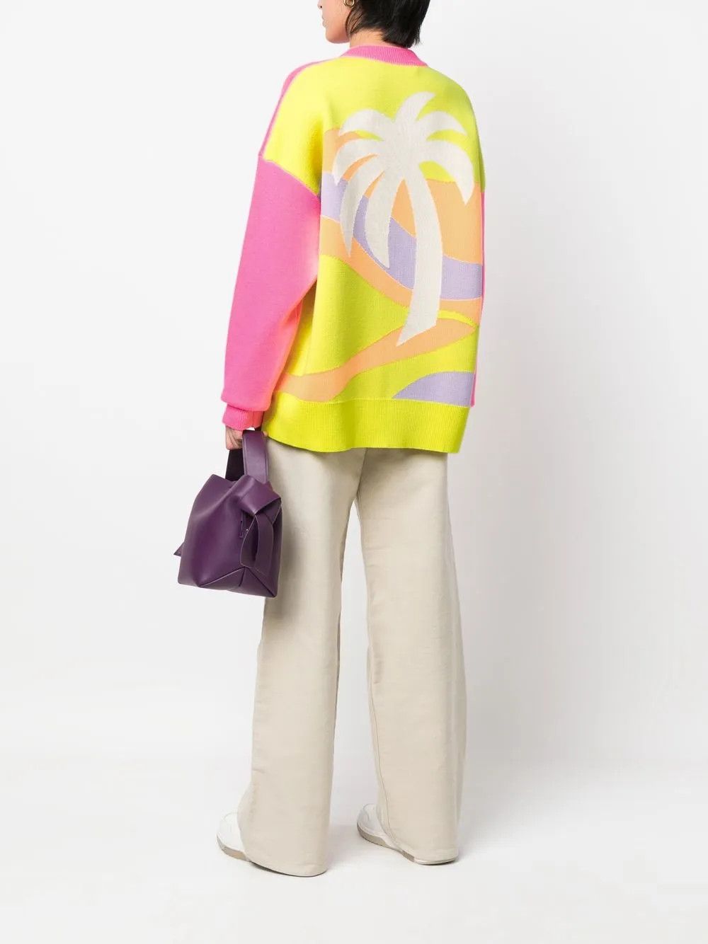 Palm Angels o1y1225 Crewneck Sweater in Fuchsia Size XS / US 0-2 / IT 36-38 - 5 Thumbnail