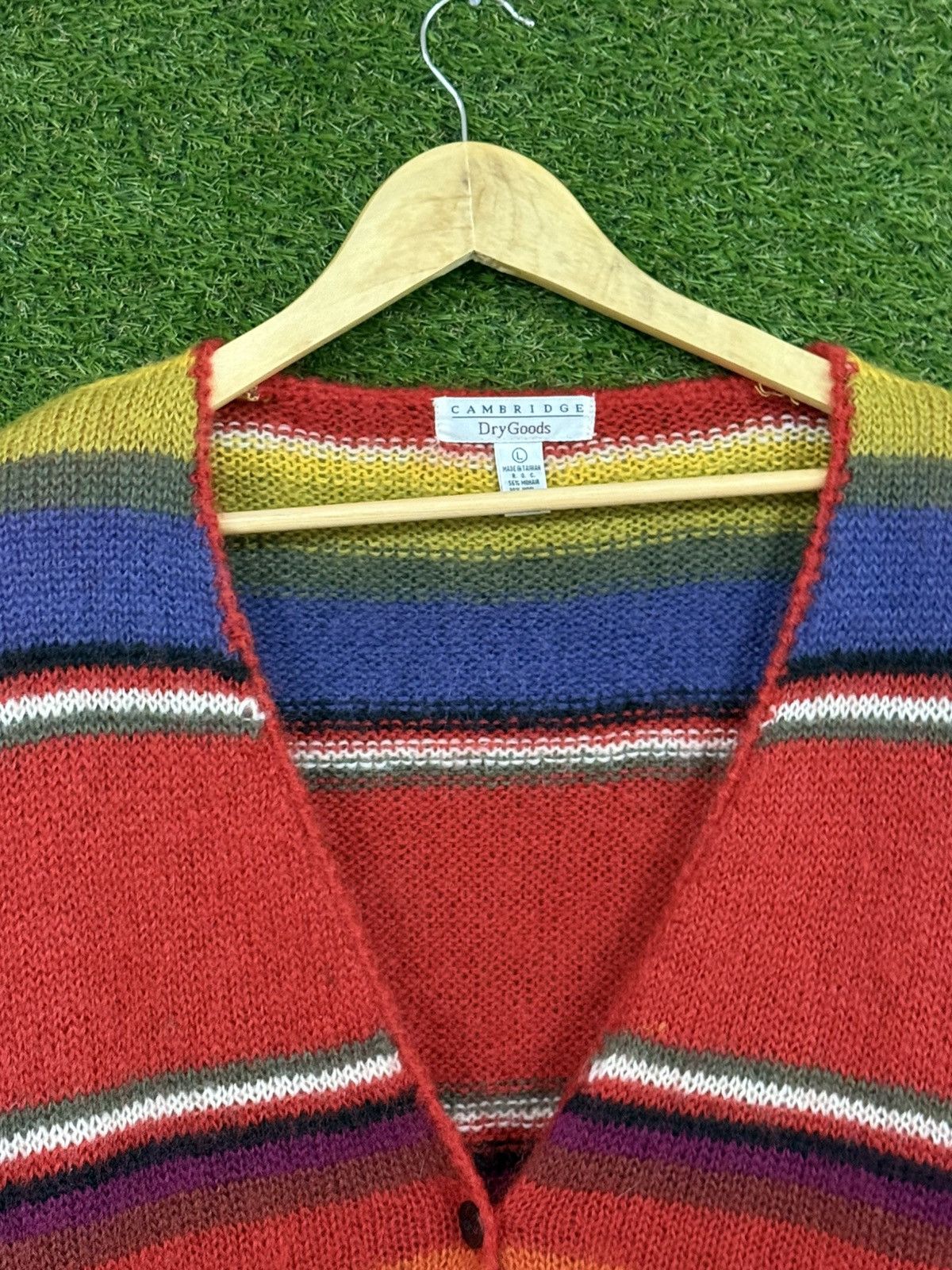 Vintage RARE Vintage Mohair Aztec Southwestern Stripe Cardigan Large Size L / US 10 / IT 46 - 3 Thumbnail