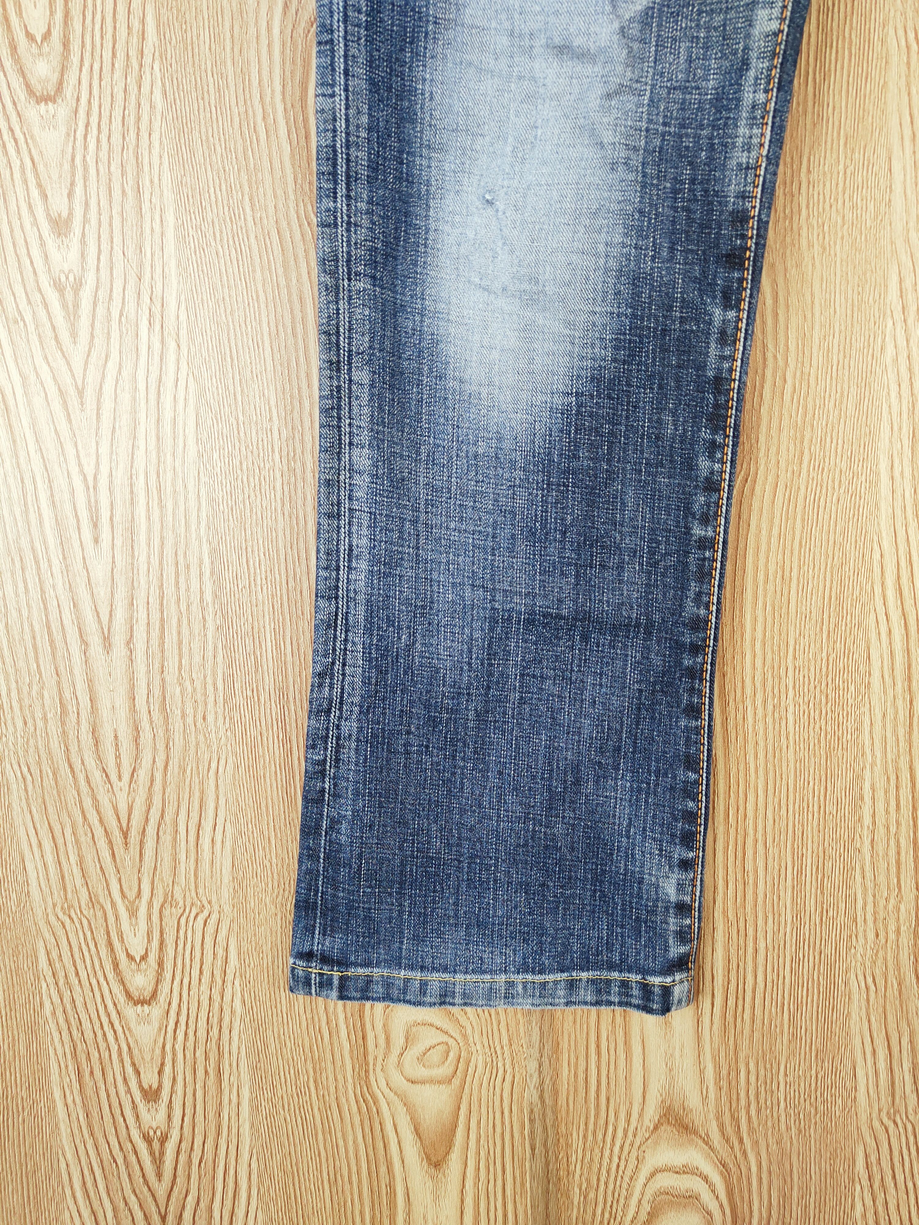 Edwin × Vintage SPECIAL OFFER 💥 Edwin Dark Blue Distressed Ripped Jeans Size 31" - 4 Thumbnail