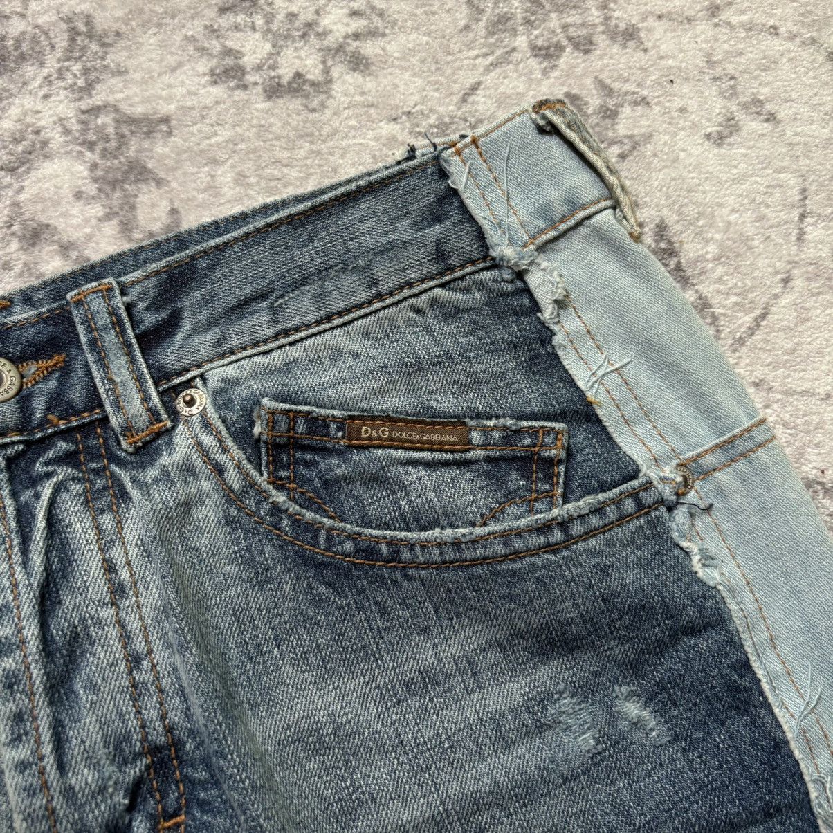 Dolce & Gabbana Dolce & Gabbana Hybrid Distressed Blue Denim Jeans | Size 31 Size US 32 / EU 48 - 5 Thumbnail