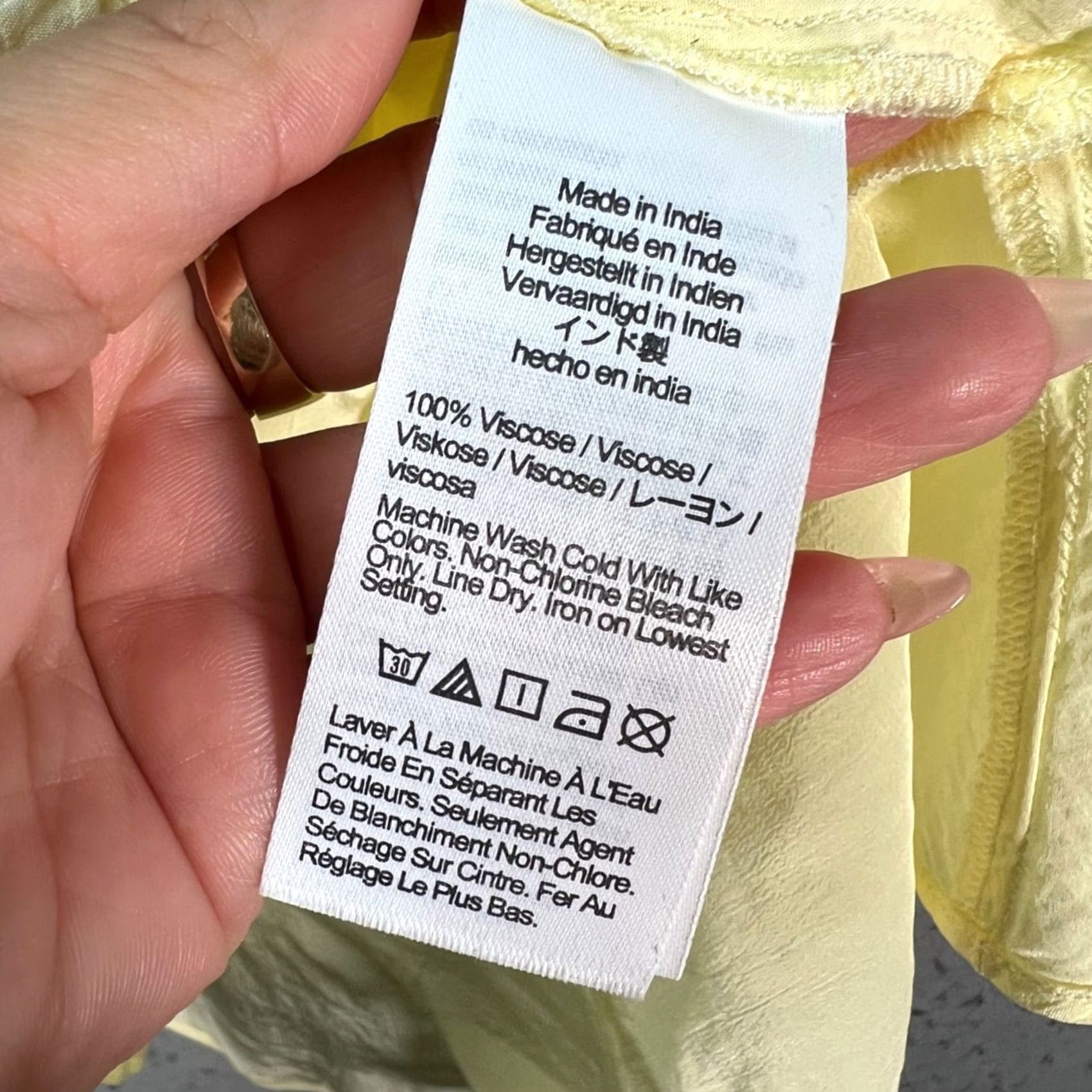 Madewell Madewell Blouse Shirt V-Neck Long Sleeve Yellow 00 Womens Size XXS / US 00 / IT 34 - 4 Thumbnail