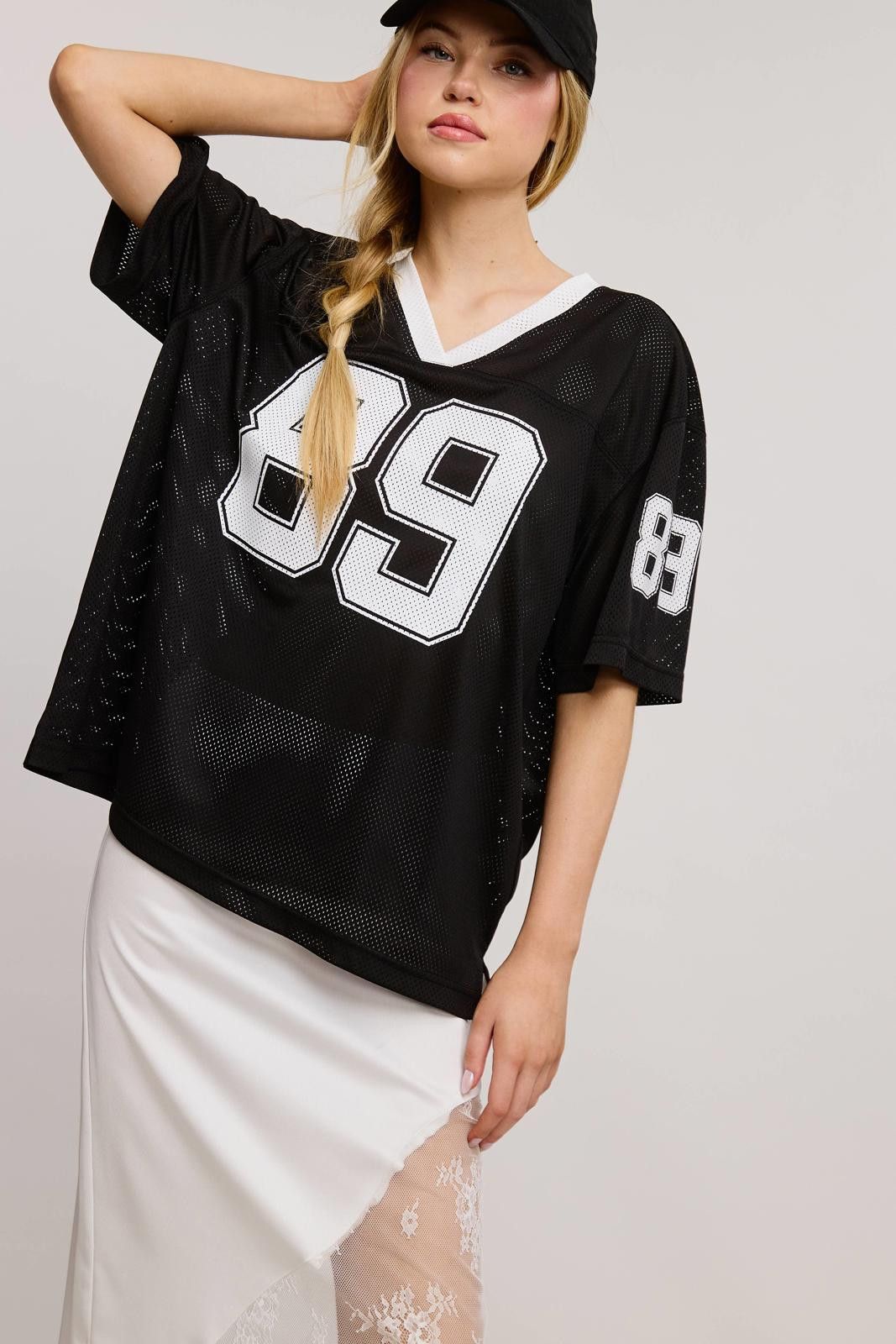 Other V Neck Sporty Jersey Shirt Top With Printed Number 89 Size S / US 4 / IT 40 - 2 Thumbnail
