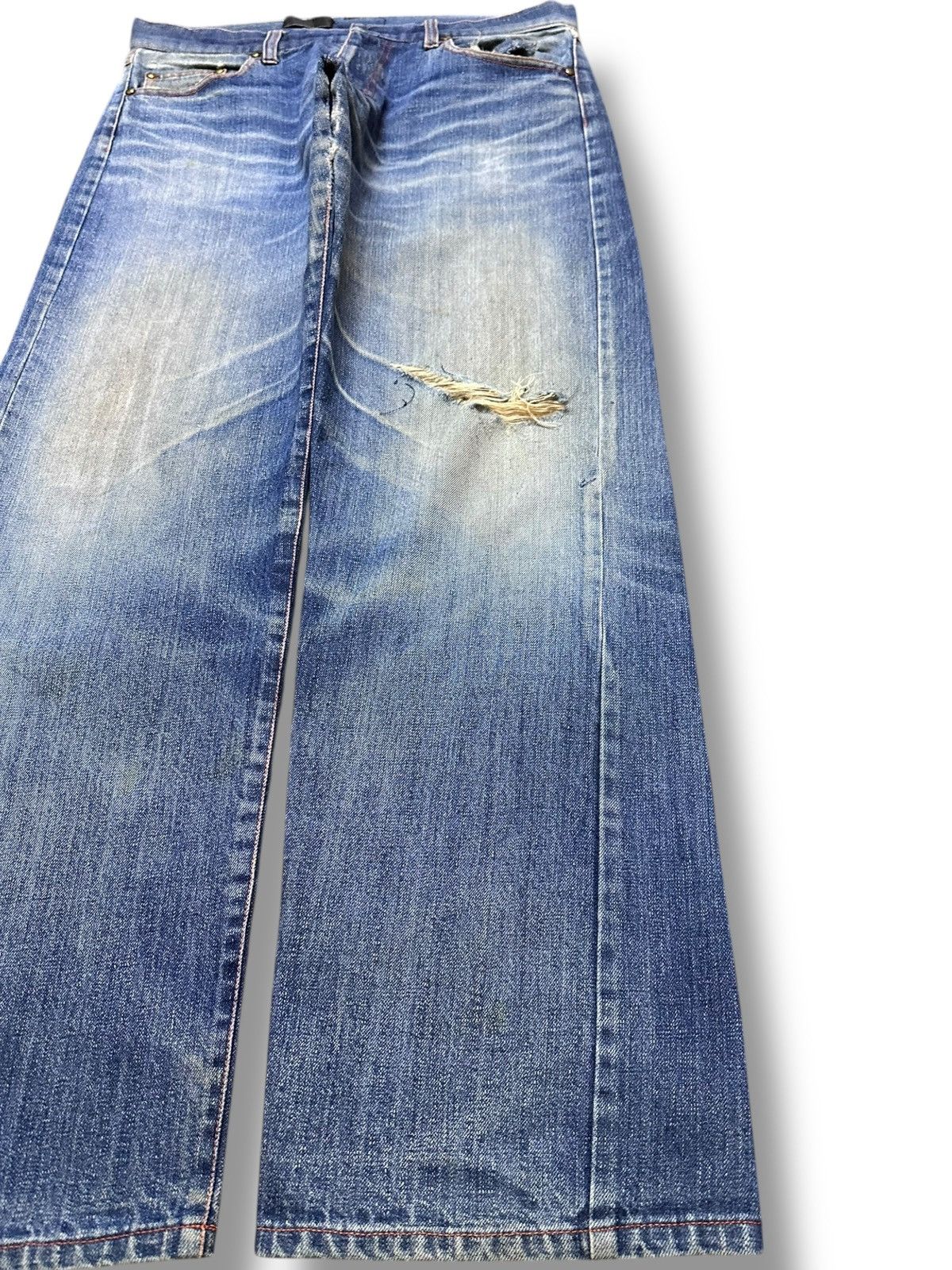 SSENSE Vintage Sense Of Freedom(SAMOF) Wide Leg Skate Denim Size US 33 - 4 Thumbnail