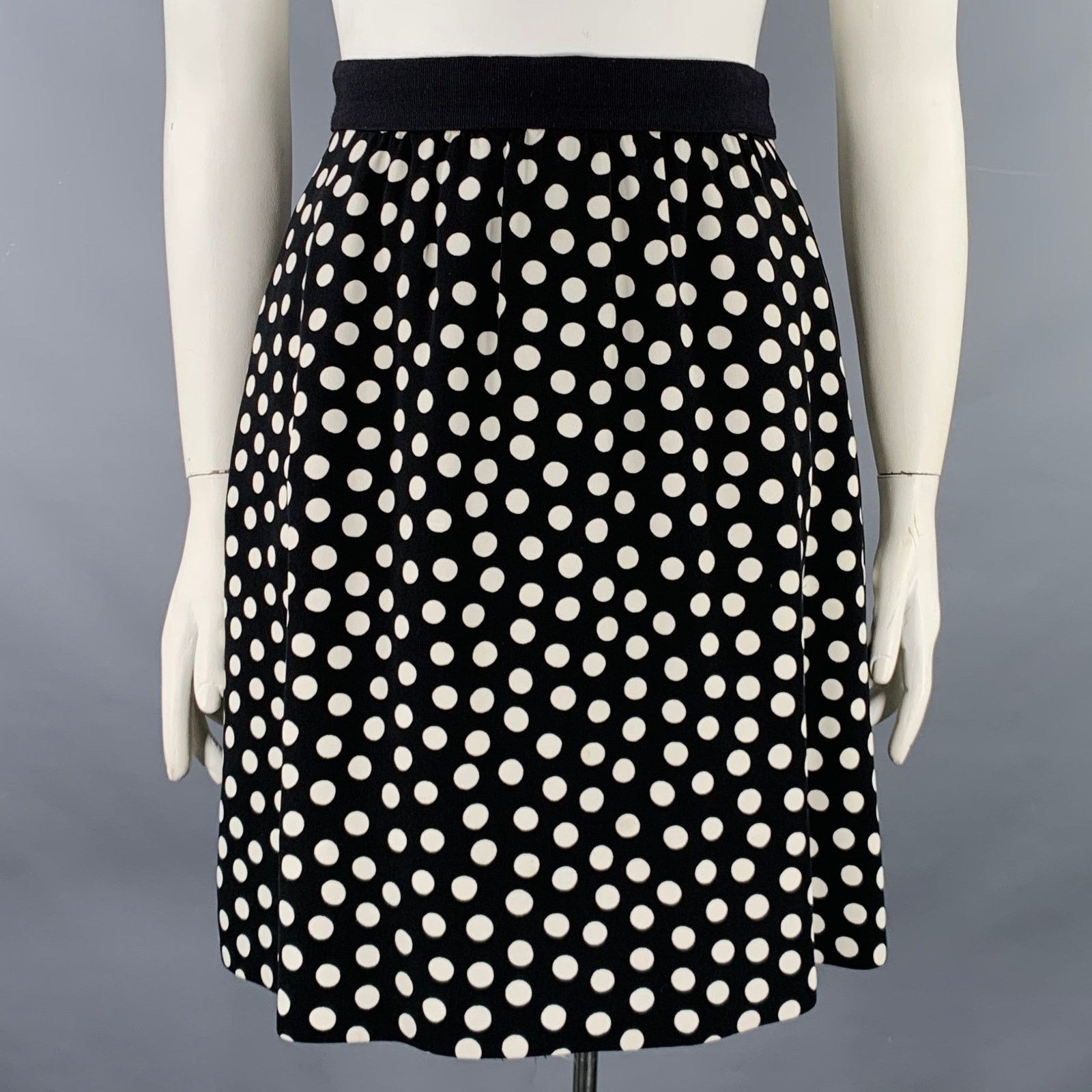 Akris AKRIS Size 12 Black White Polka Dot Short Skirt Size 34" / US 12 / IT 48 - 1 Thumbnail