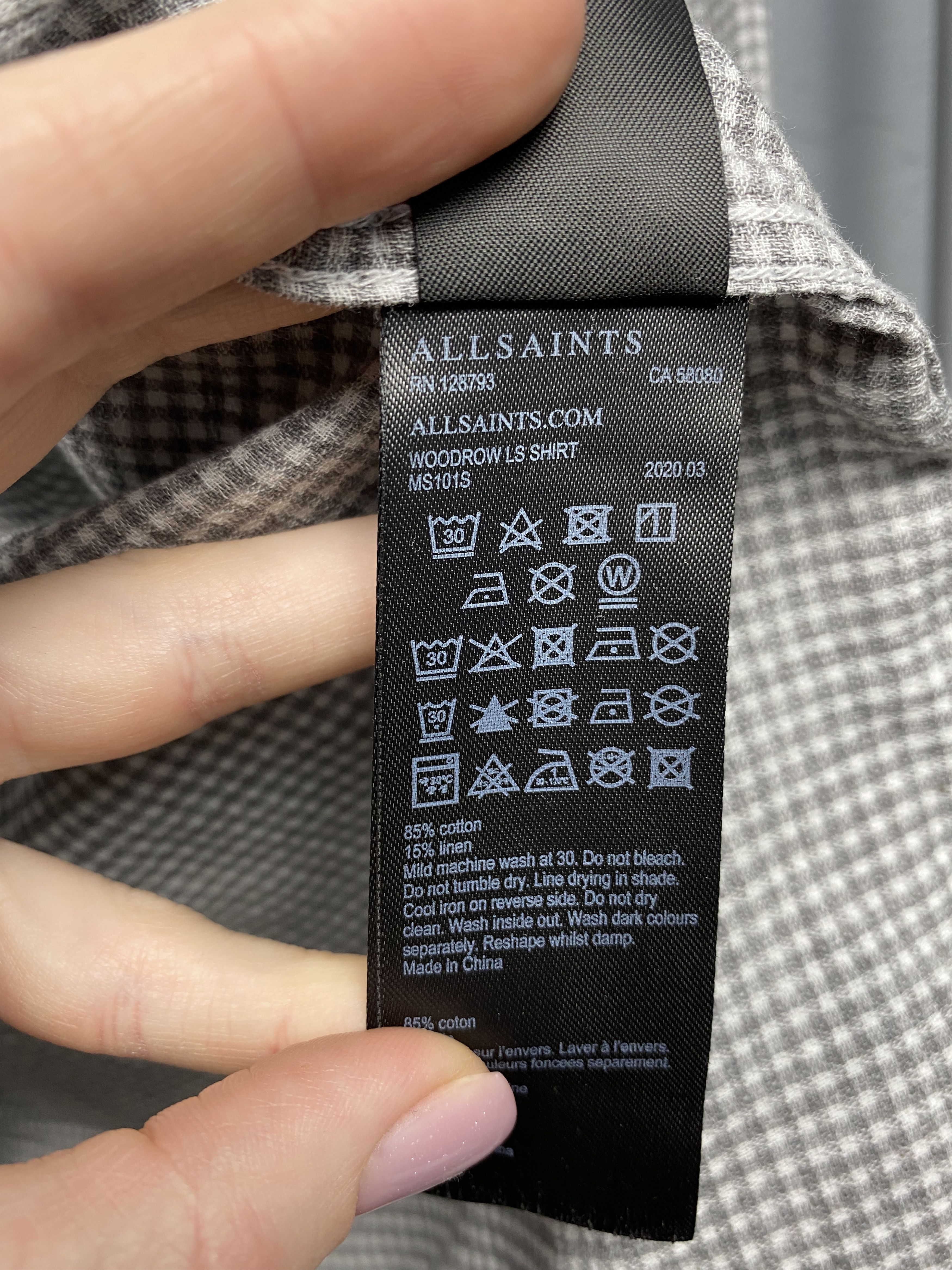 Allsaints Allsaints Mens Woodrow Long Sleeve Check Shirt Size US M / EU 48-50 / 2 - 5 Thumbnail