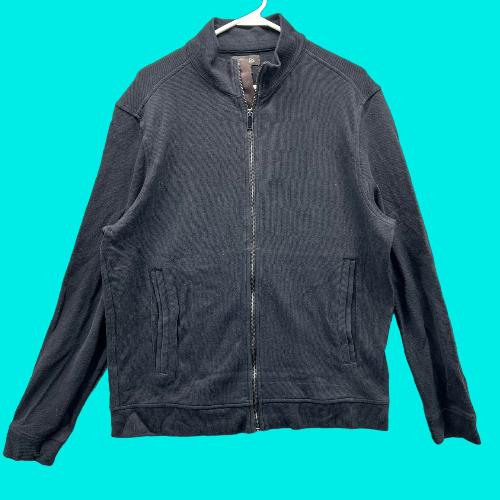 Tasso Elba Tasso Elba Jacket Mens Large Black Cotton Full Zip Bomber Pockets Casual Size US L / EU 52-54 / 3 - 1 Thumbnail