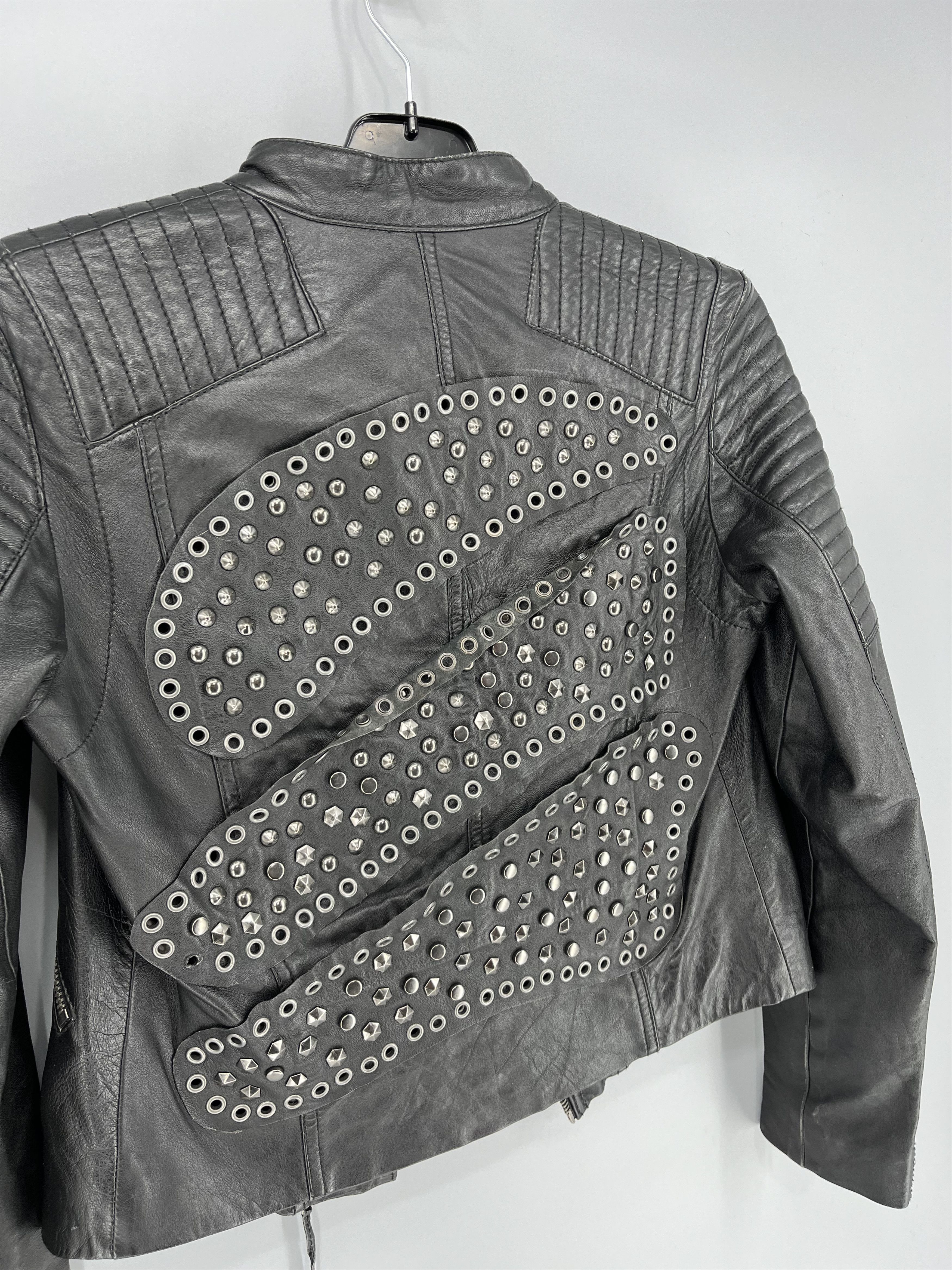 Leather Mango Black Leather Biker Jacket Racing Moto HONDA BMW Size S / US 4 / IT 40 - 13 Thumbnail