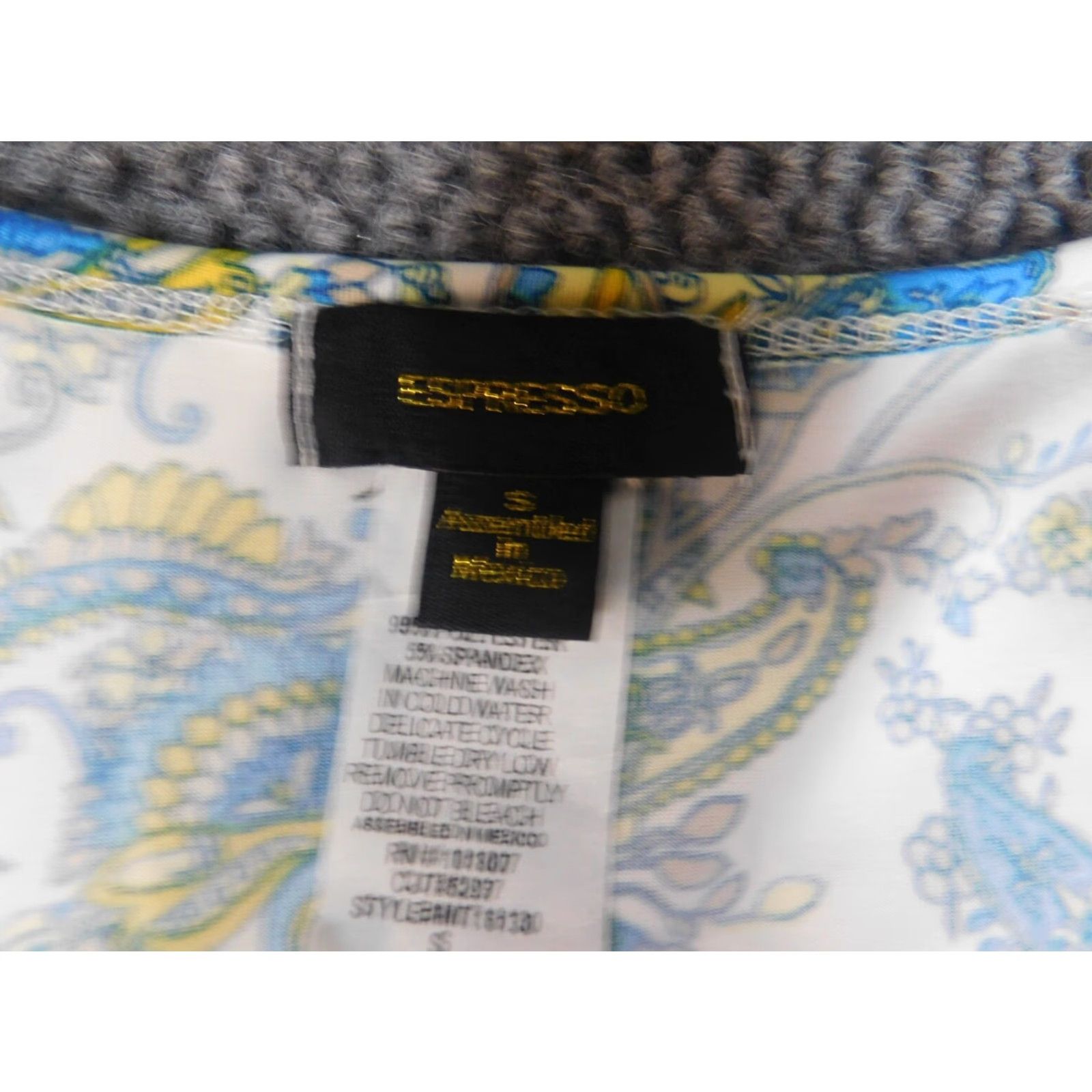 Vintage Espresso Blouse Womens Small Green floral pullover Size S / US 4 / IT 40 - 4 Thumbnail