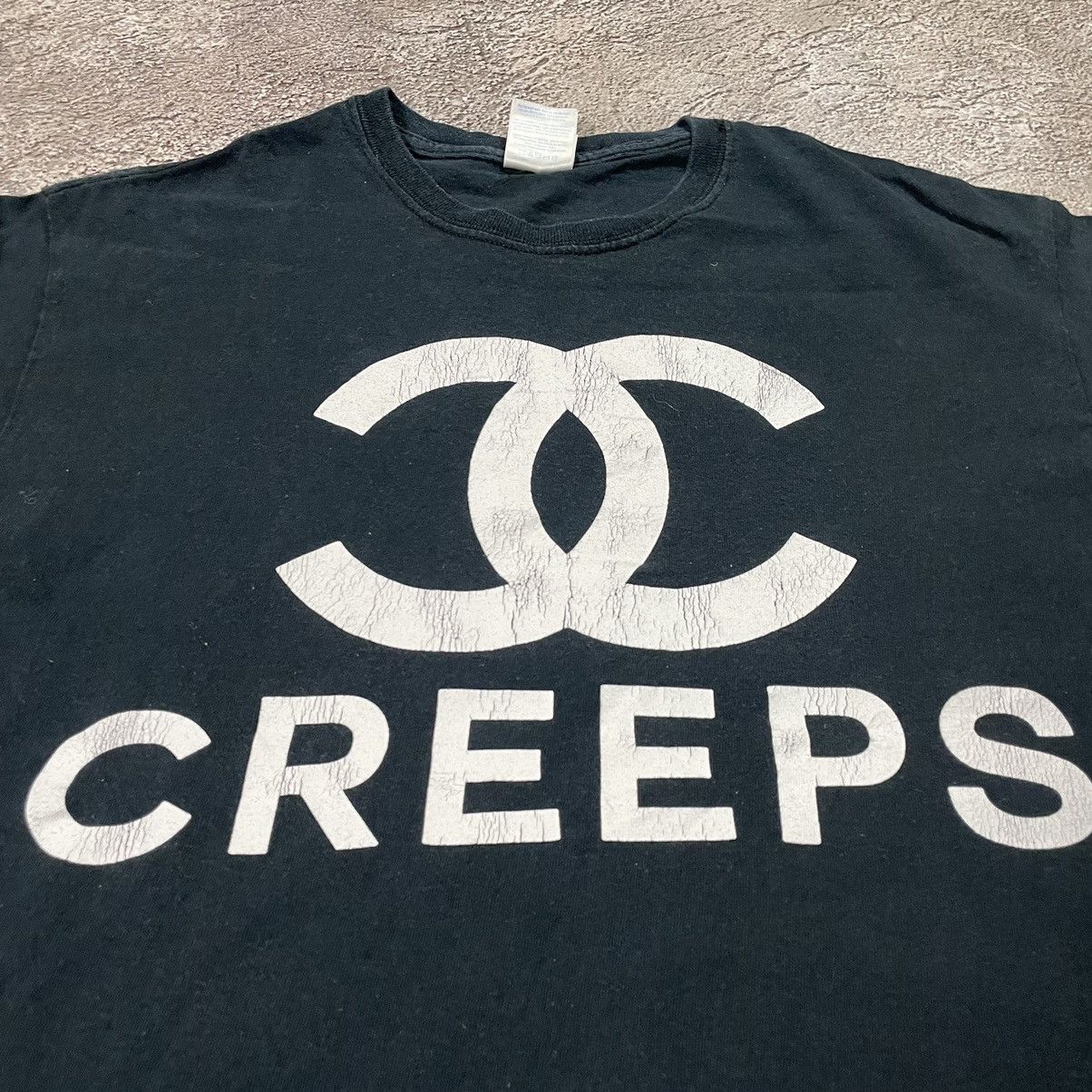 Vintage Vintage Y2K Black Graphic Tee Creeps Logo Streetwear Faded M Size US M / EU 48-50 / 2 - 5 Thumbnail