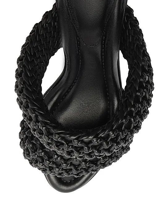 Alexandre Birman os11x0326 Lilla 85mm Woven Leather Sandals in Black Size US 8.5 / IT 38.5 - 5 Thumbnail