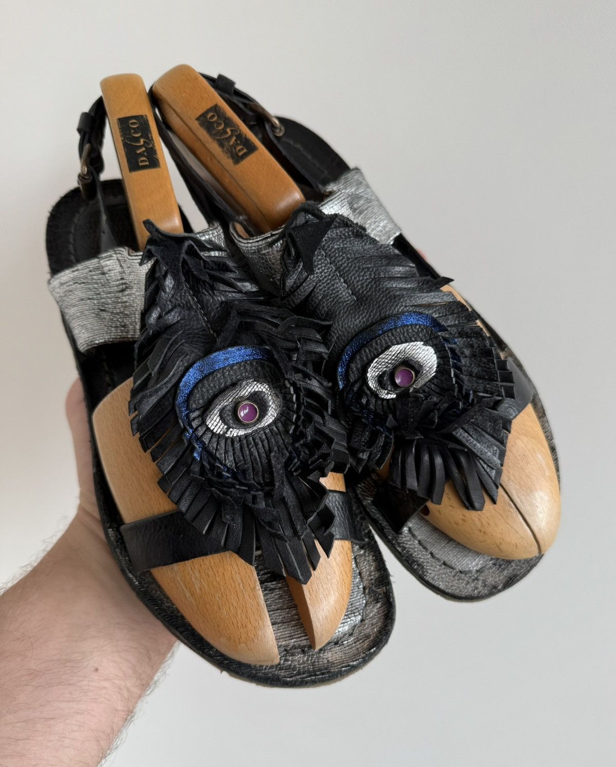 A.S.98 A.S. 98 Airstep Black/Silver Leather Sandals AvantGarde Size US 9 / IT 39 - 3 Thumbnail