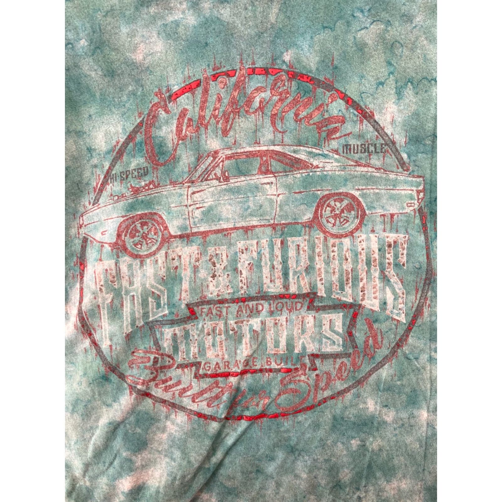 Affliction Affliction TShirt Mens Short Sleeve Crew Neck Blue Tie Dye Built For Speed M Cars Movie Graphic Print 90s Theme Mens Size US M / EU 48-50 / 2 - 4 Thumbnail