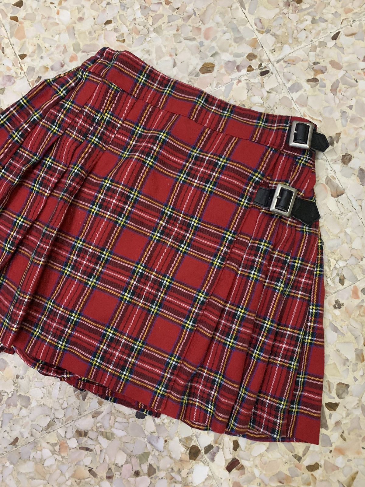 Vintage Japanese Juniorsweaat Gothic Red Tartan Mini Skirt