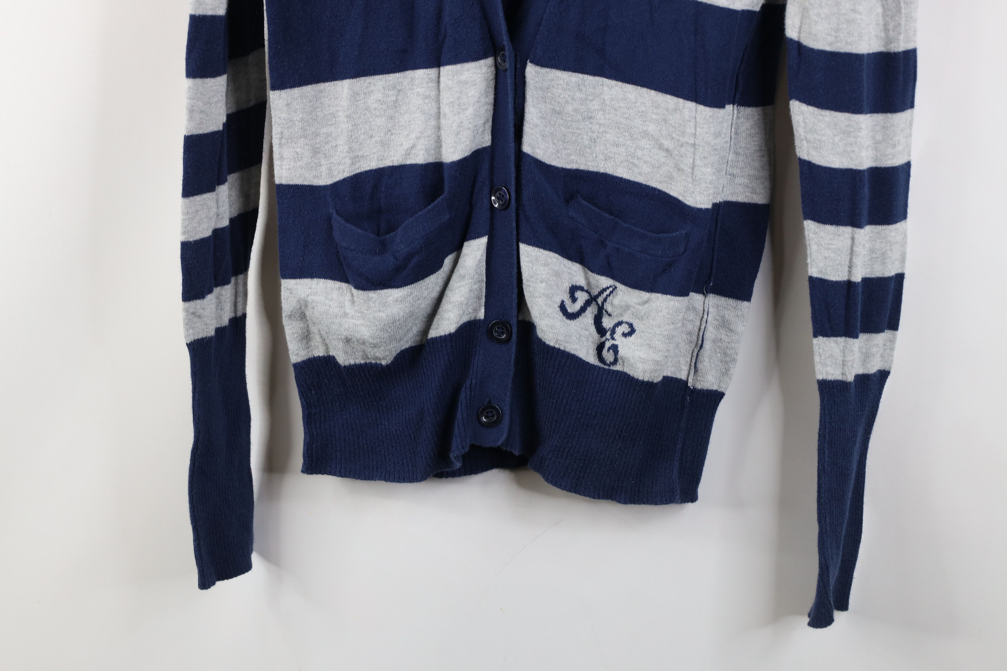 American Eagle Outfitters Vintage 90s Y2K American Eagle Striped Knit Cardigan Sweater Size S / US 4 / IT 40 - 3 Thumbnail