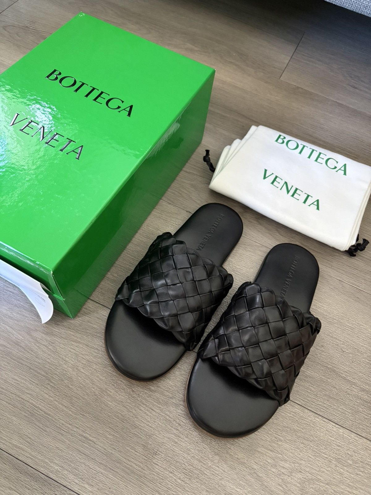 Bottega Veneta Increcciatto Nappa leather woven slides EU41/ US8 Size US 8 / EU 41 - 2 Thumbnail