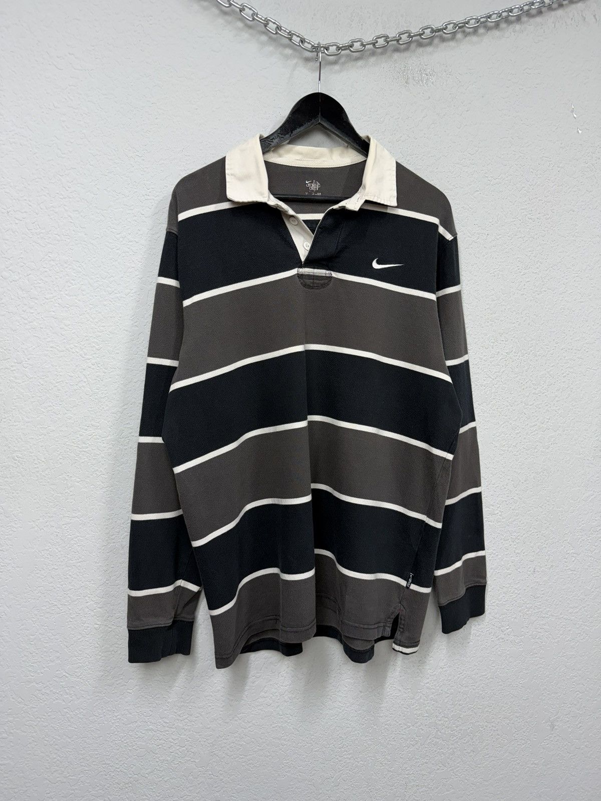 Nike Vintage Nike Polo Rugby Long Sleeve Striped Y2K Size US XL / EU 56 / 4 - 2 Thumbnail