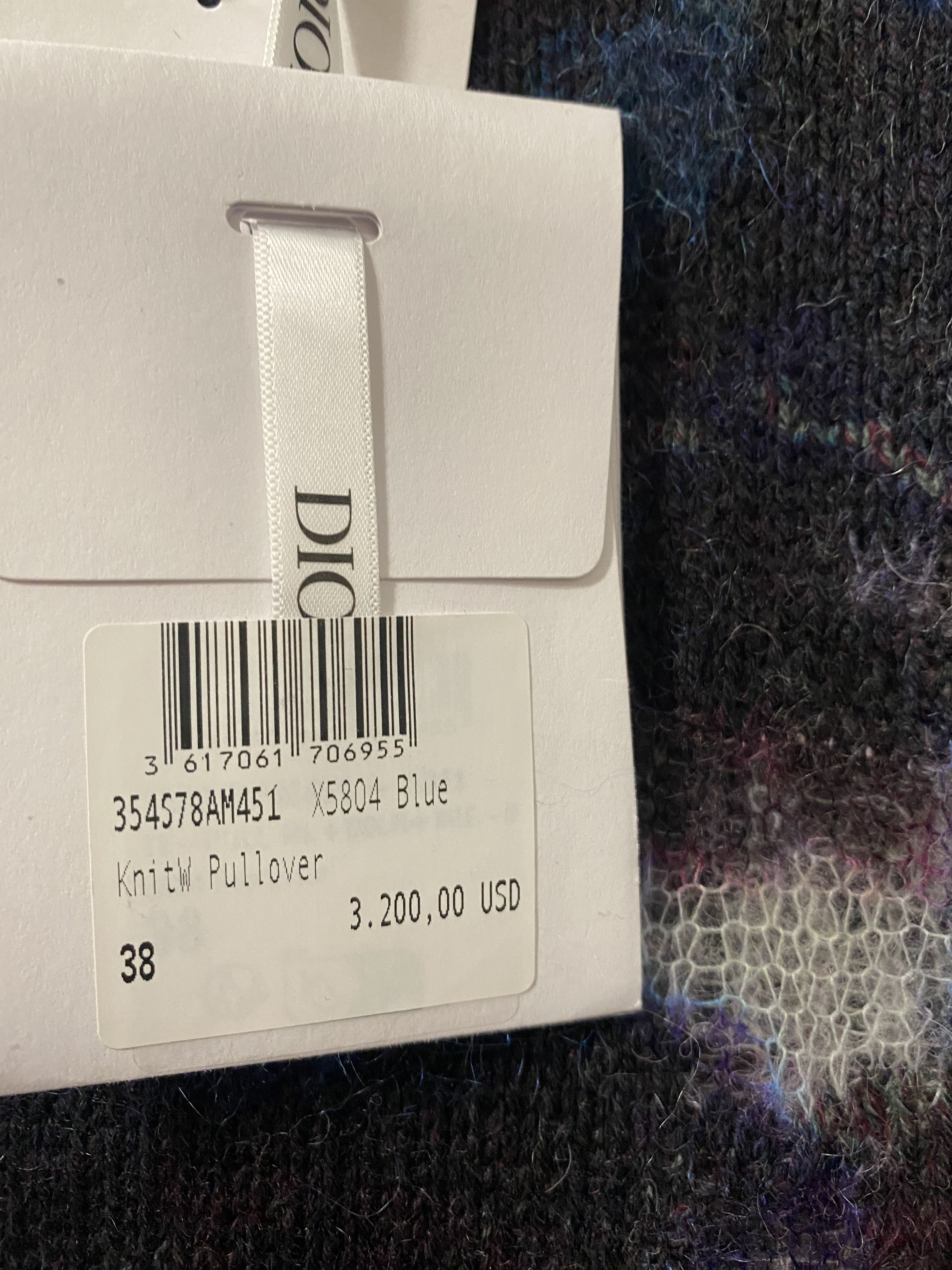 Dior Cashmere & Mohair Knit Pullover in Blue SZ 38 NWT MSRP $3200 Size M / US 6-8 / IT 42-44 - 5 Thumbnail