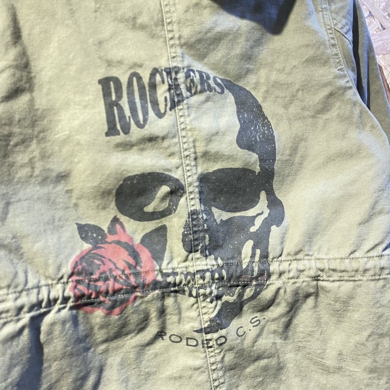 Japanese Brand × Vintage Vintage Rodeo Crowns “Rockers Skull” Military Jacket Size US M / EU 48-50 / 2 - 4 Thumbnail