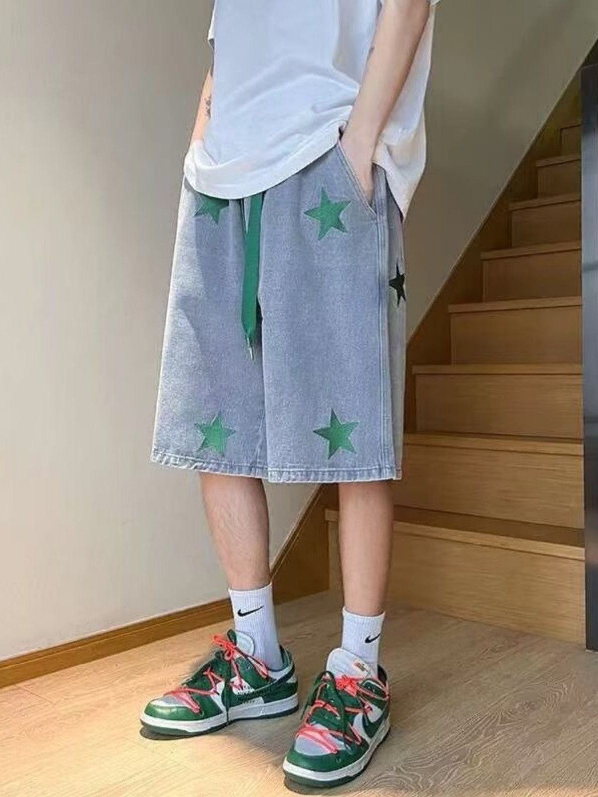 Japanese Brand × Jean Retro loose embroidered denim shorts Size US 32 / EU 48 - 1 Thumbnail
