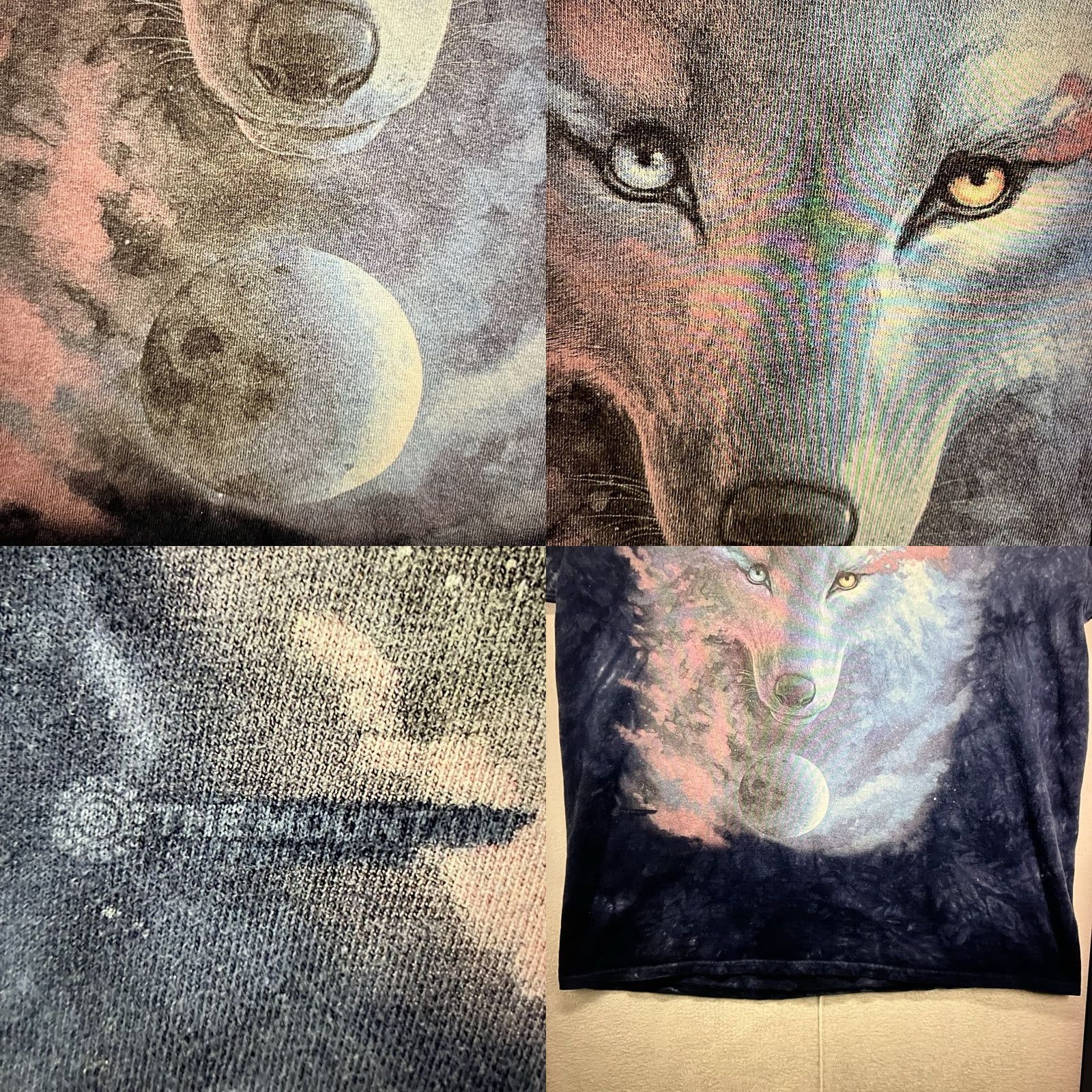 The Mountain VINTAGE The Mountain Men's Space Wolf T-Shirt XL Crew Neck Short Sleeve Cotton All Seasons Size US XL / EU 56 / 4 - 8 Thumbnail