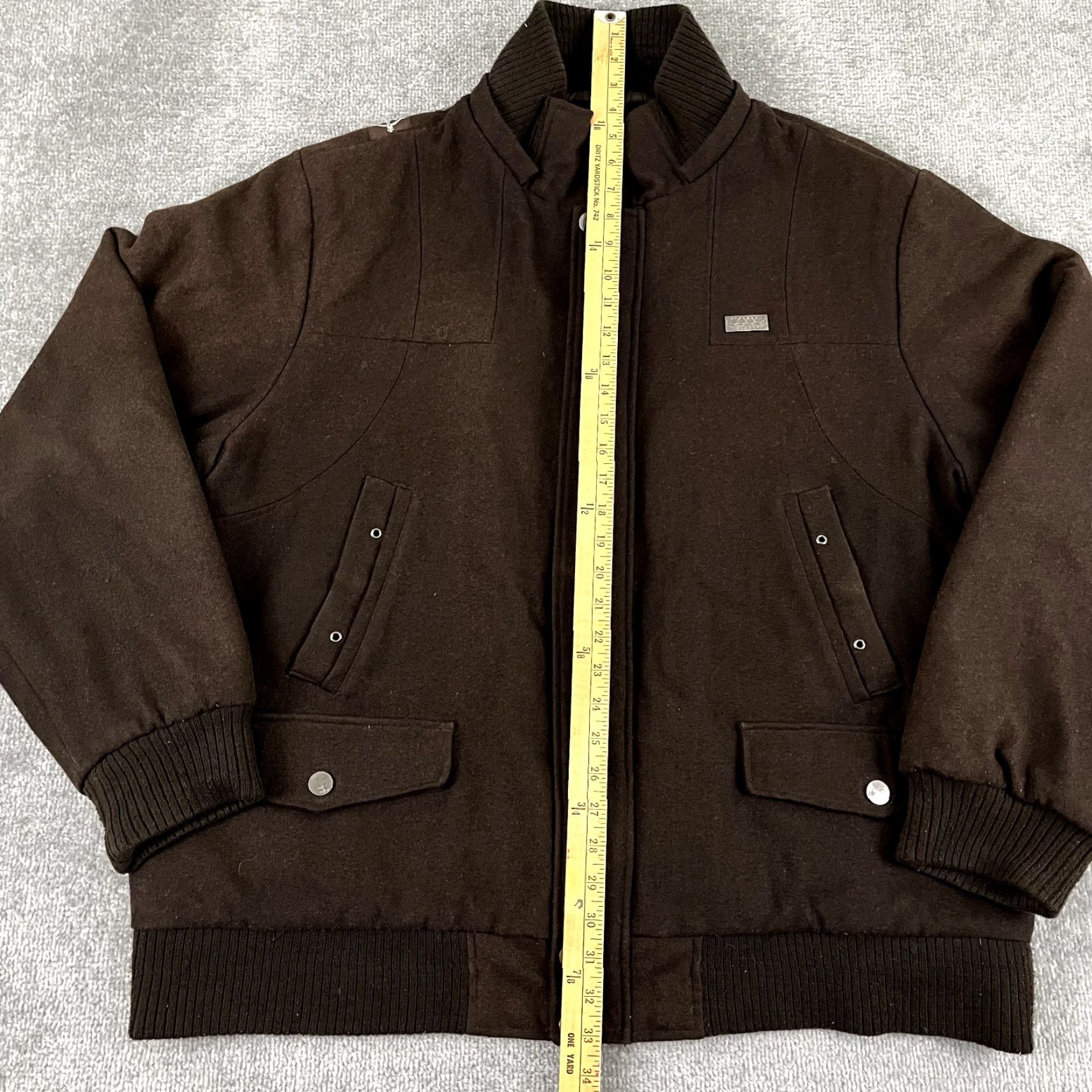 Coogi VINTAGE Coogi Bomber Jacket Mens 2XL Brown Wool Military Lined Heavy Full Zip Coat Y2K Size US XXL / EU 58 / 5 - 4 Thumbnail