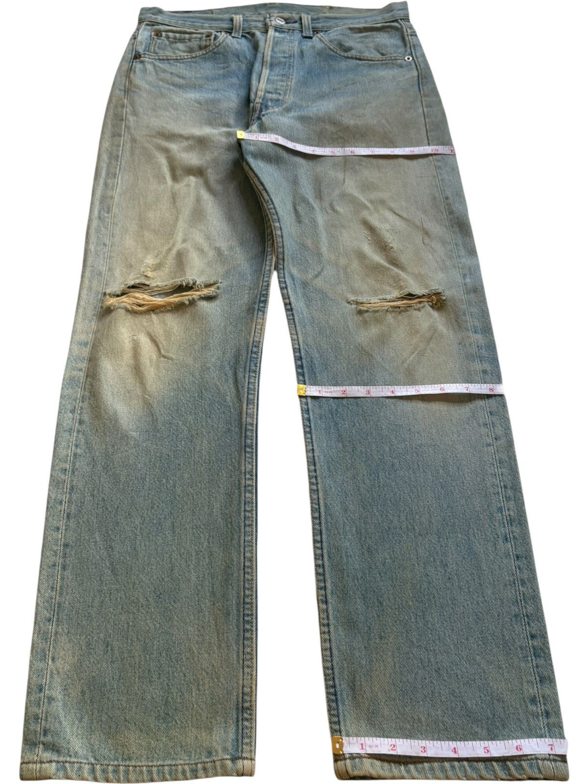 Levi's Vintage 90s Levis 501 Mud Wash Distressed Jeans Size US 31 - 13 Thumbnail