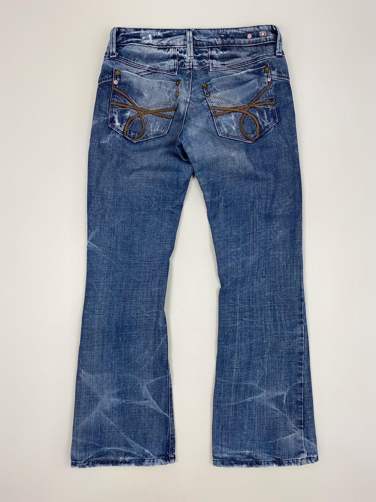 River Island Y2K Vintage River Island Washed Low Rise Bootcut Flares Size 28" / US 6 / IT 42 - 8 Thumbnail
