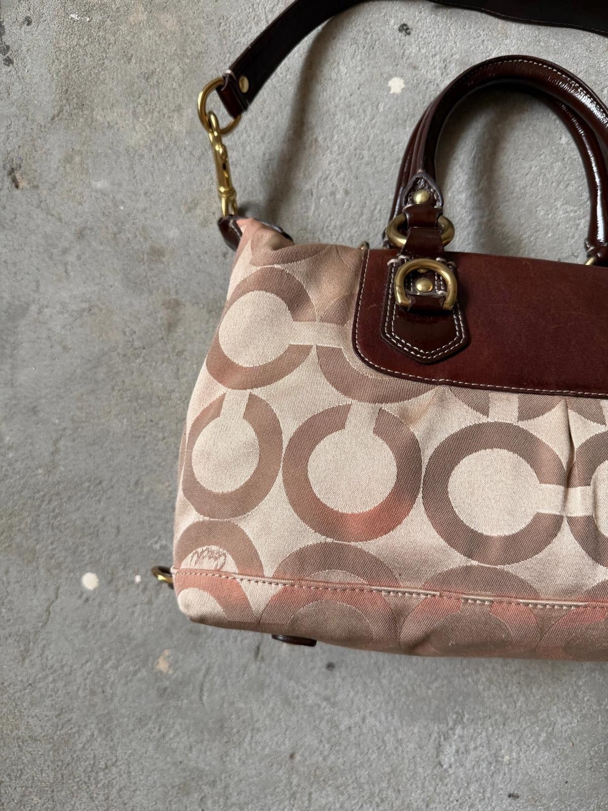 Coach Coach 2Way Signature Julianna Shoulder Bag Beige/Brown Size ONE SIZE - 8 Thumbnail
