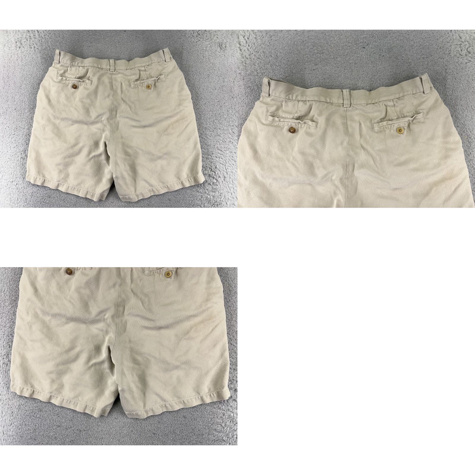 Tommy Bahama Tommy Bahama Shorts Bermuda Men 35 Beige Silk Pleated Casual Pockets Easy Care Quick Dry 8 In Inseam Summer Beach Vintage No Size US 35 - 9 Thumbnail