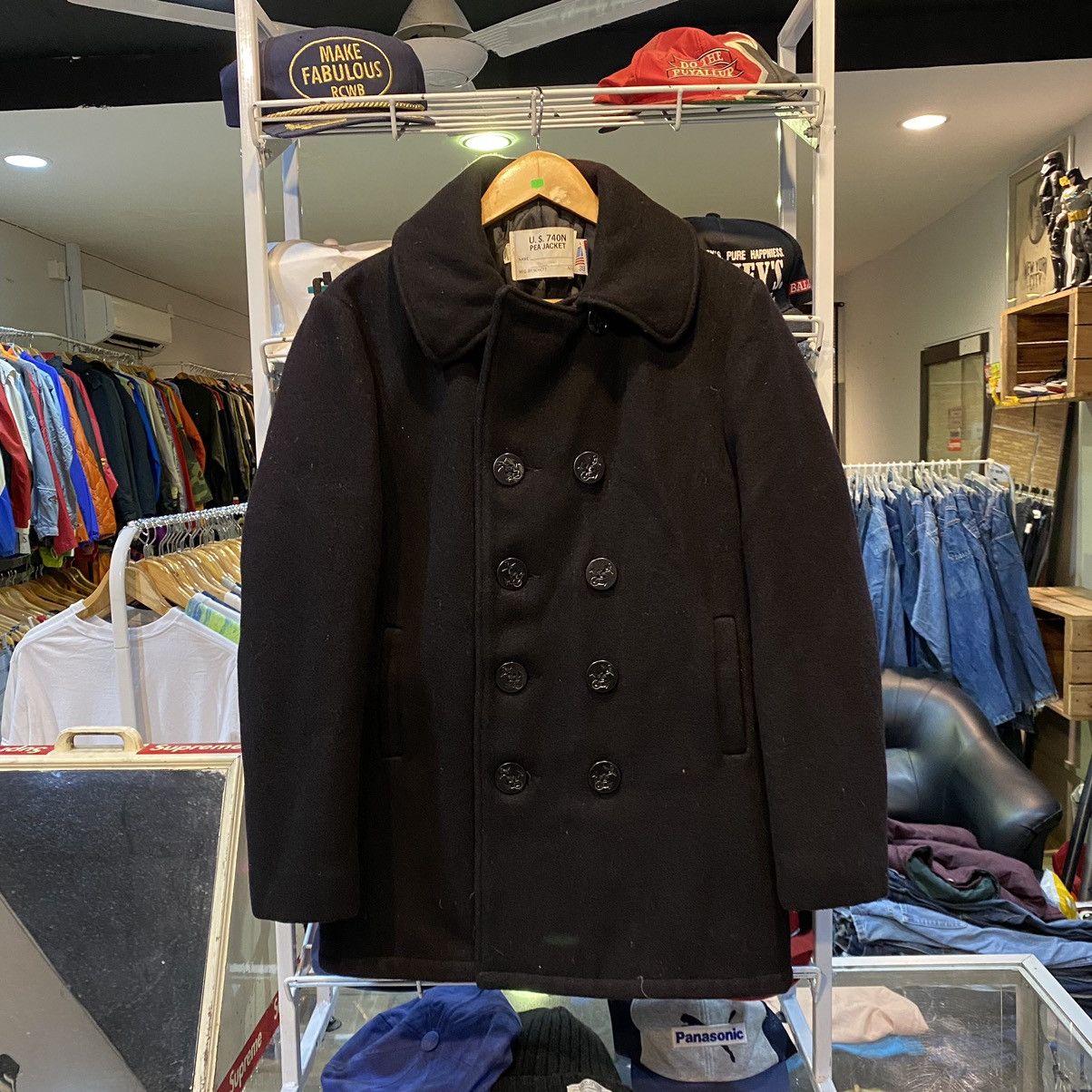 image of Schott Nyc Schott Nyc Us 740N Pea Navy Jacket Fashion Cw24 in Black, Men's (Size Medium)