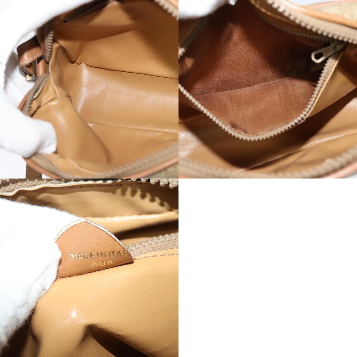 Celine CELINE Macadam Canvas Shoulder Bag Beige Gold Size ONE SIZE - 12 Thumbnail