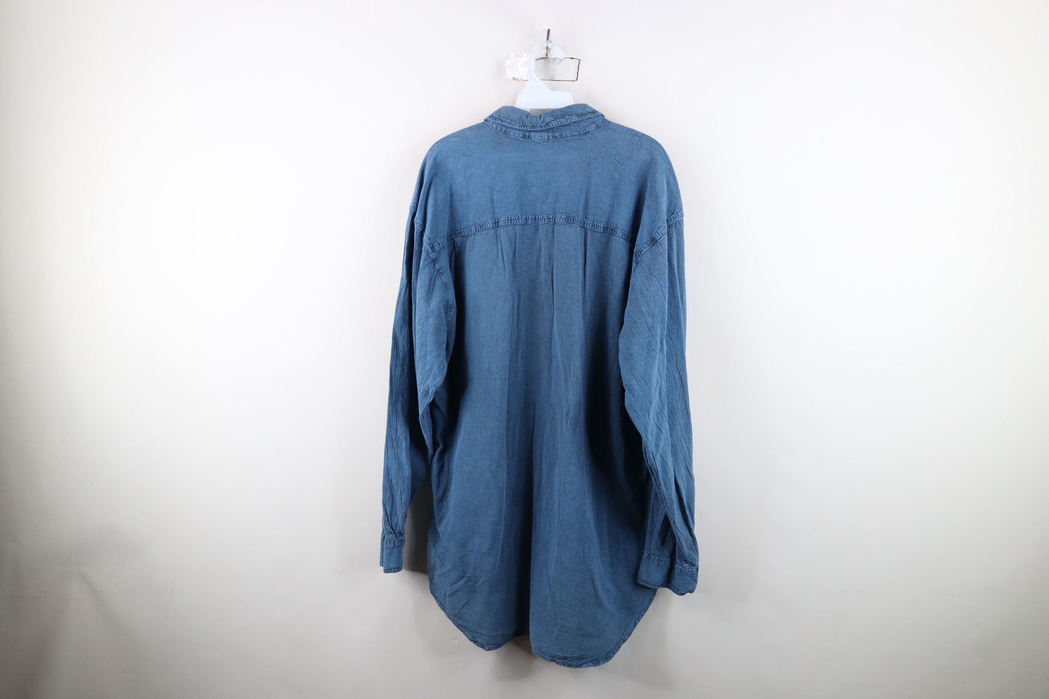 Vintage Vintage 90s Streetwear Wash Baggy Fit Collared Button Shirt Size US XL / EU 56 / 4 - 9 Thumbnail